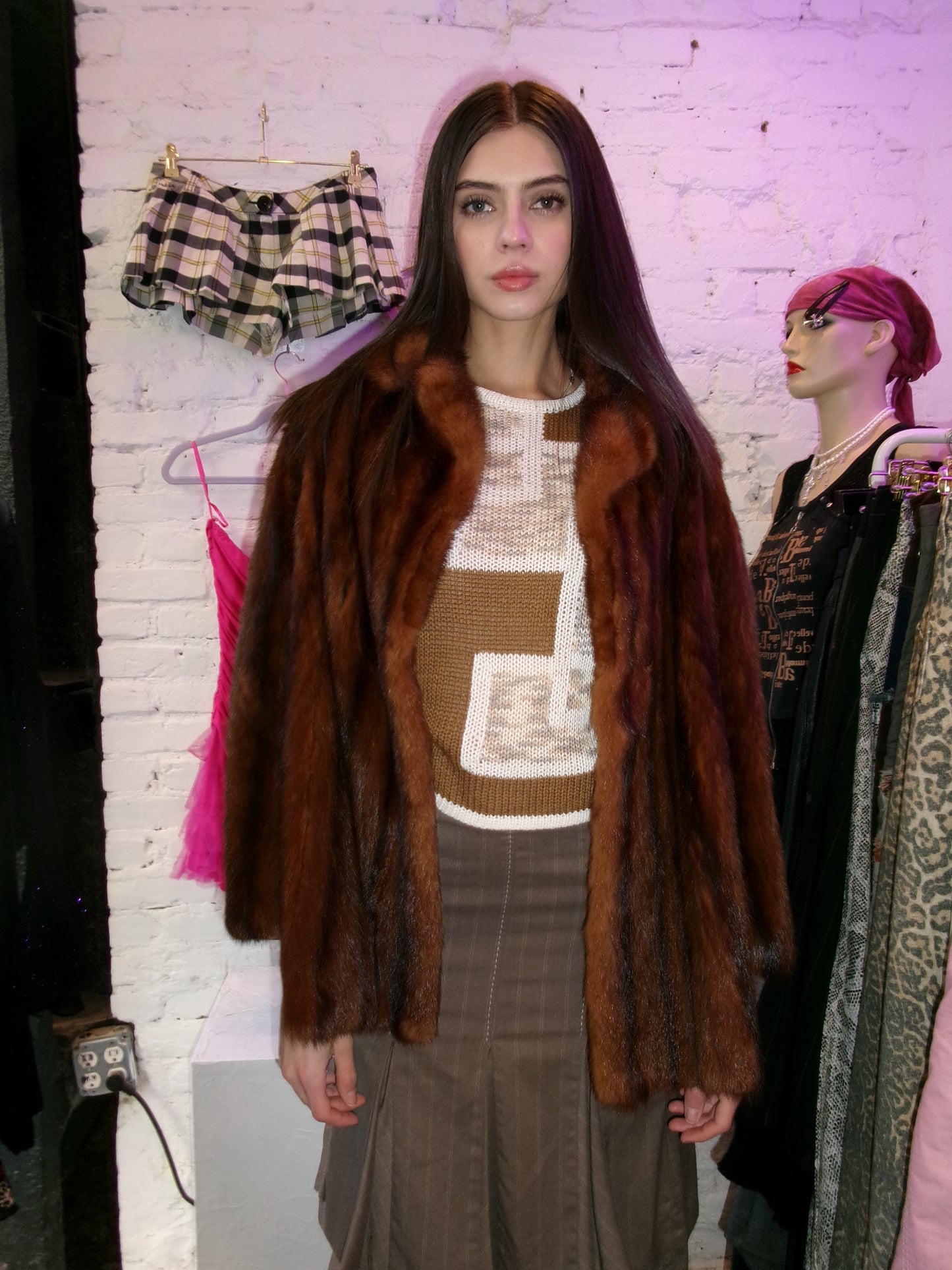 Brown Mink Fur Coat