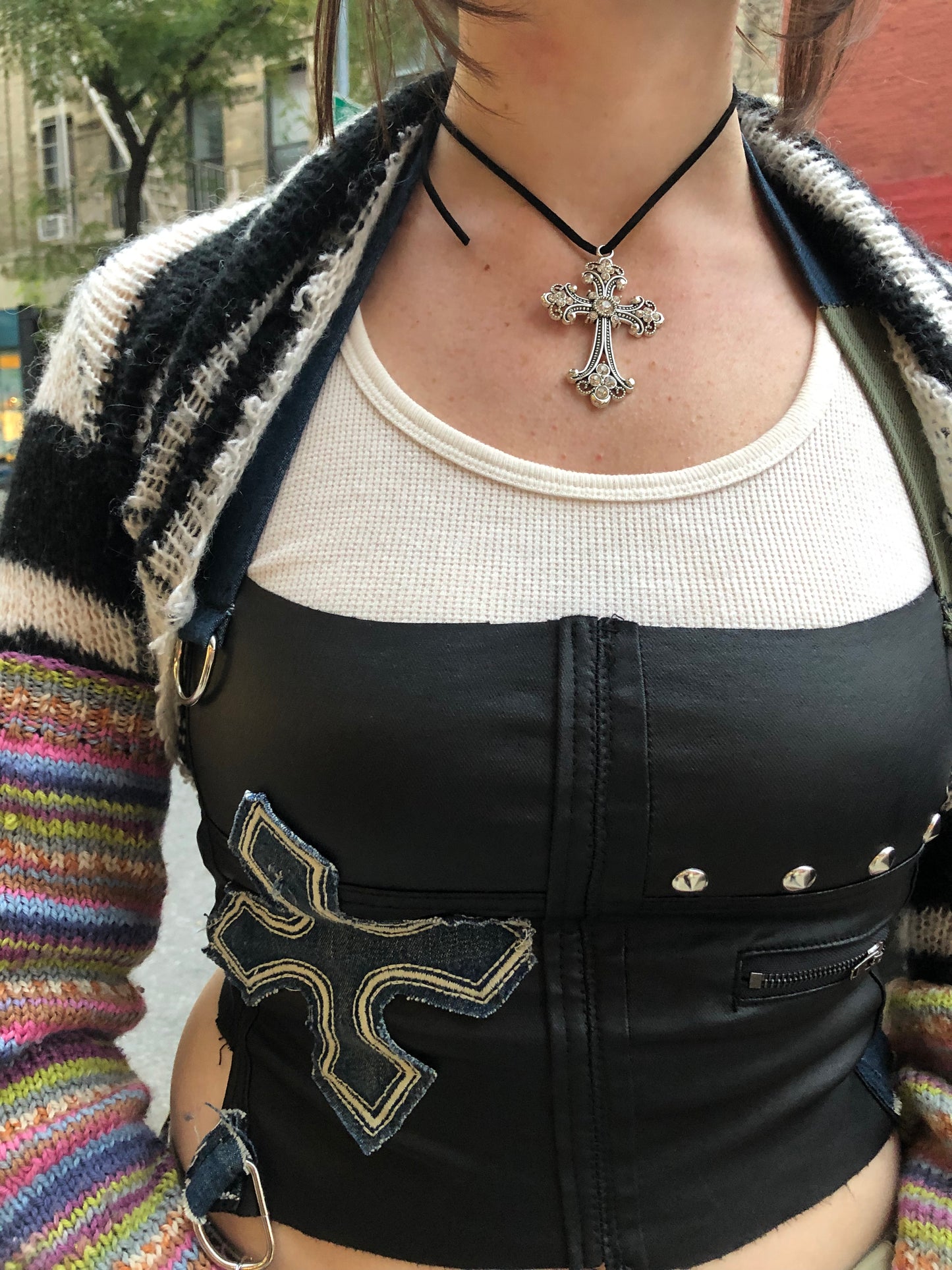 Black Gothic Cross Choker