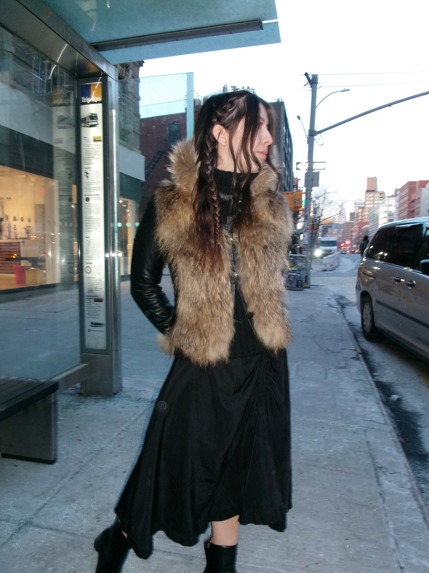 Raccoon Fur Leather Jacket