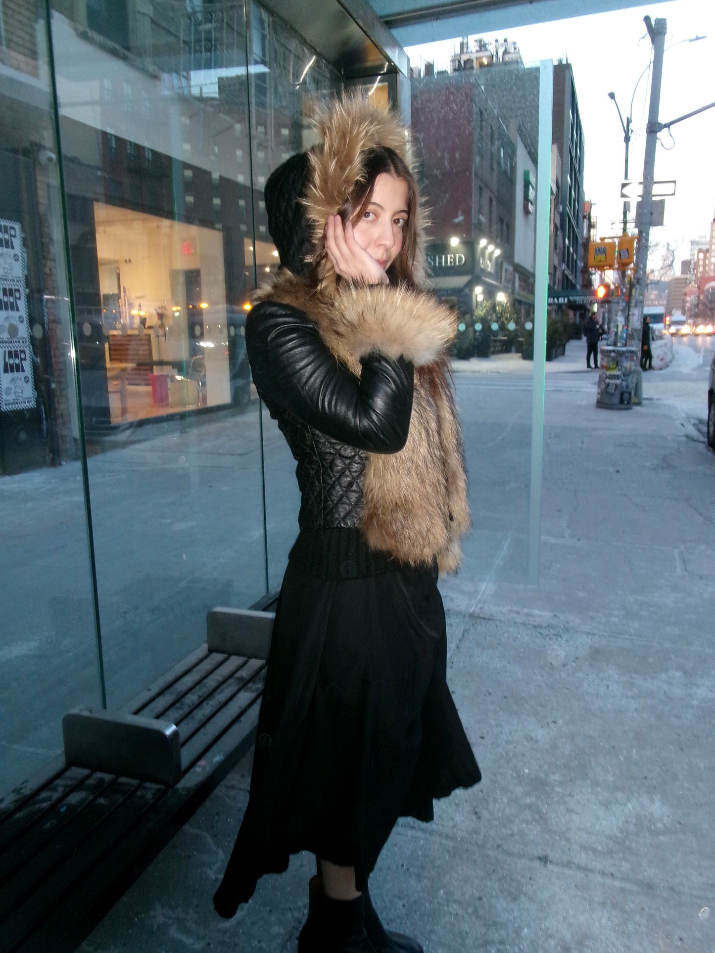 Raccoon Fur Leather Jacket