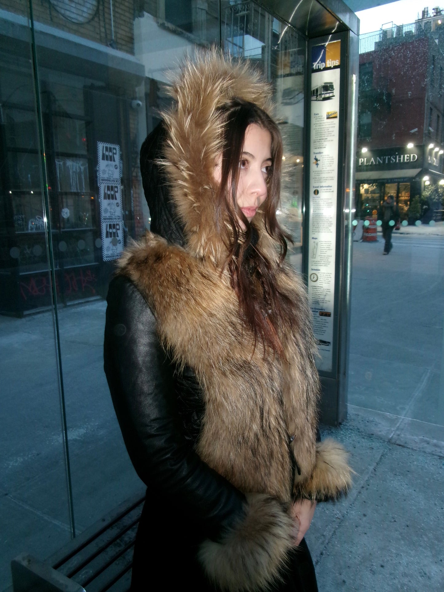 Raccoon Fur Leather Jacket