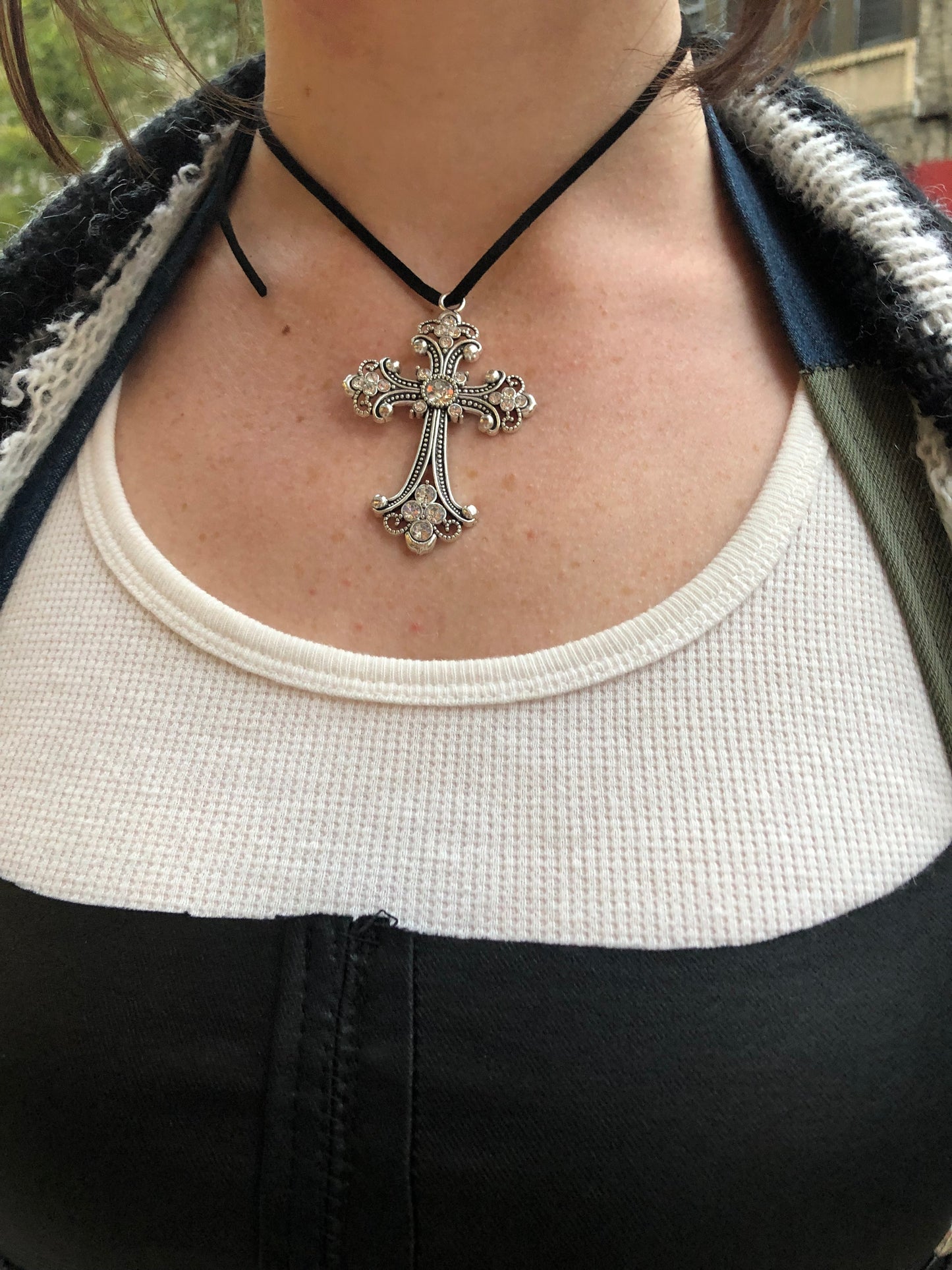 Black Gothic Cross Choker