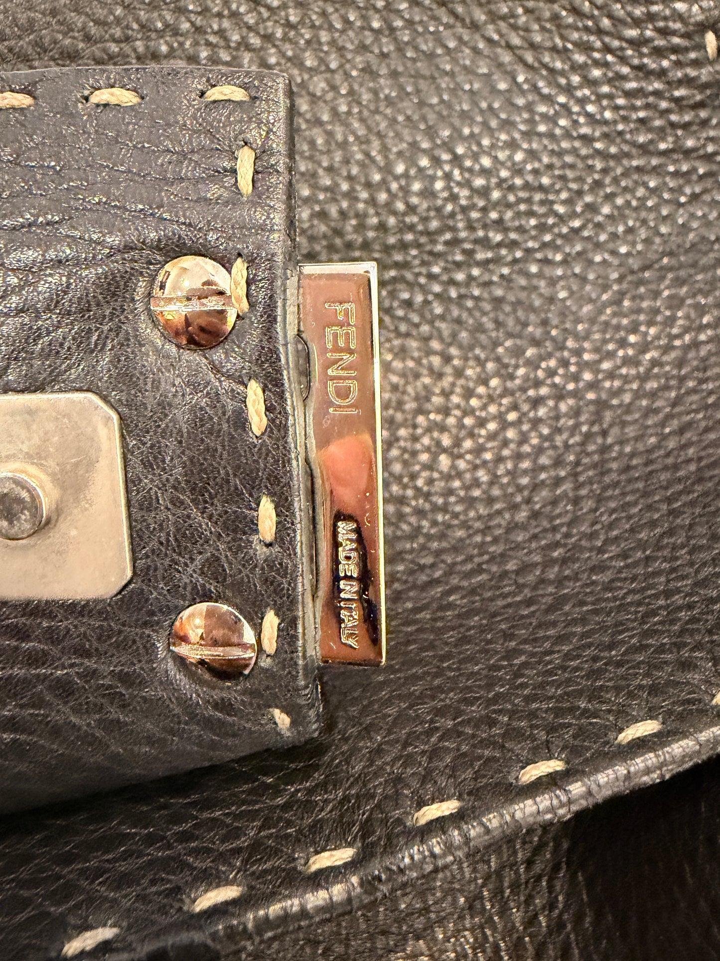 Fendi Selleria Mamma Baguette in Black Leather