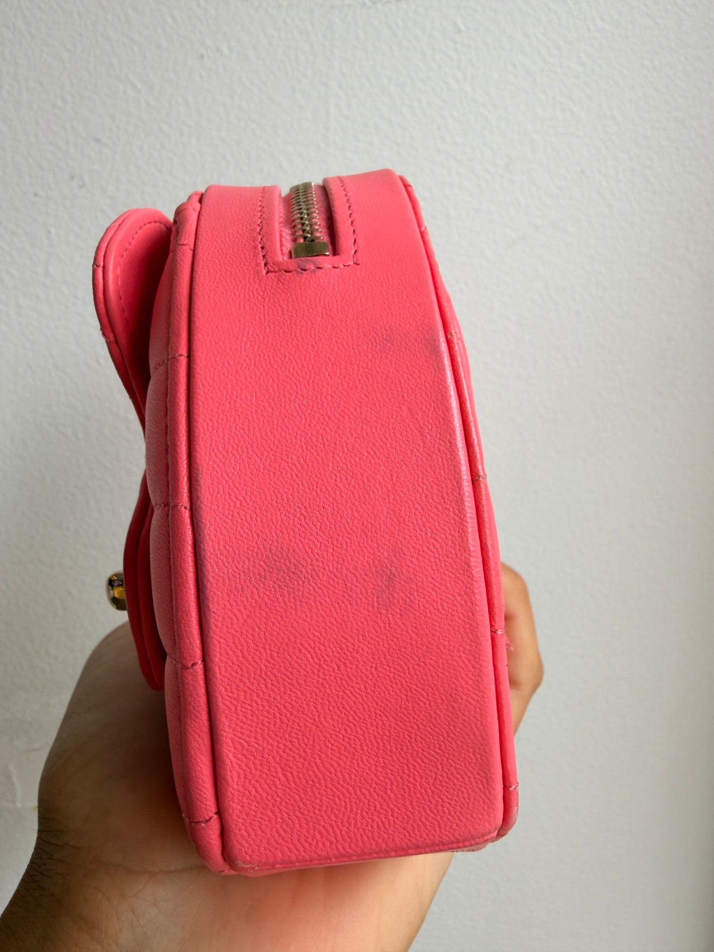 Chanel 2021 Pink Heart Crossbody Bag
