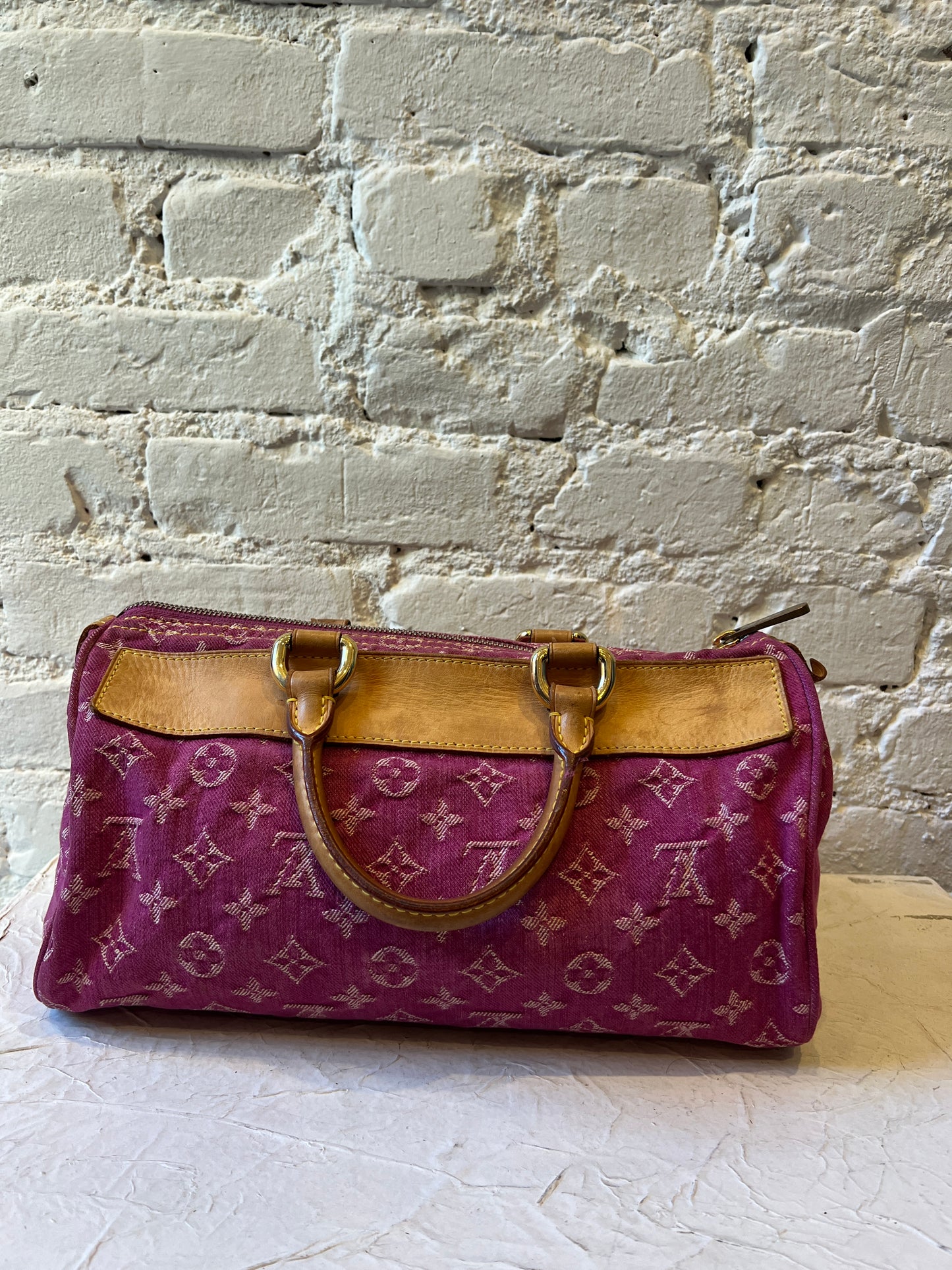Vintage Louis Vuitton Pink Denim Speedy