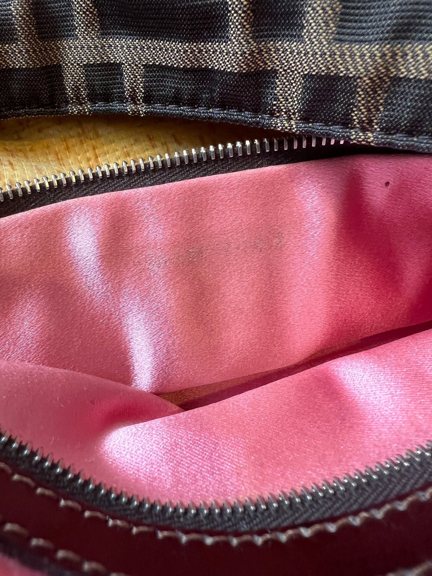 Fendi Baguette Zucca Pink/Yellow Embroidery