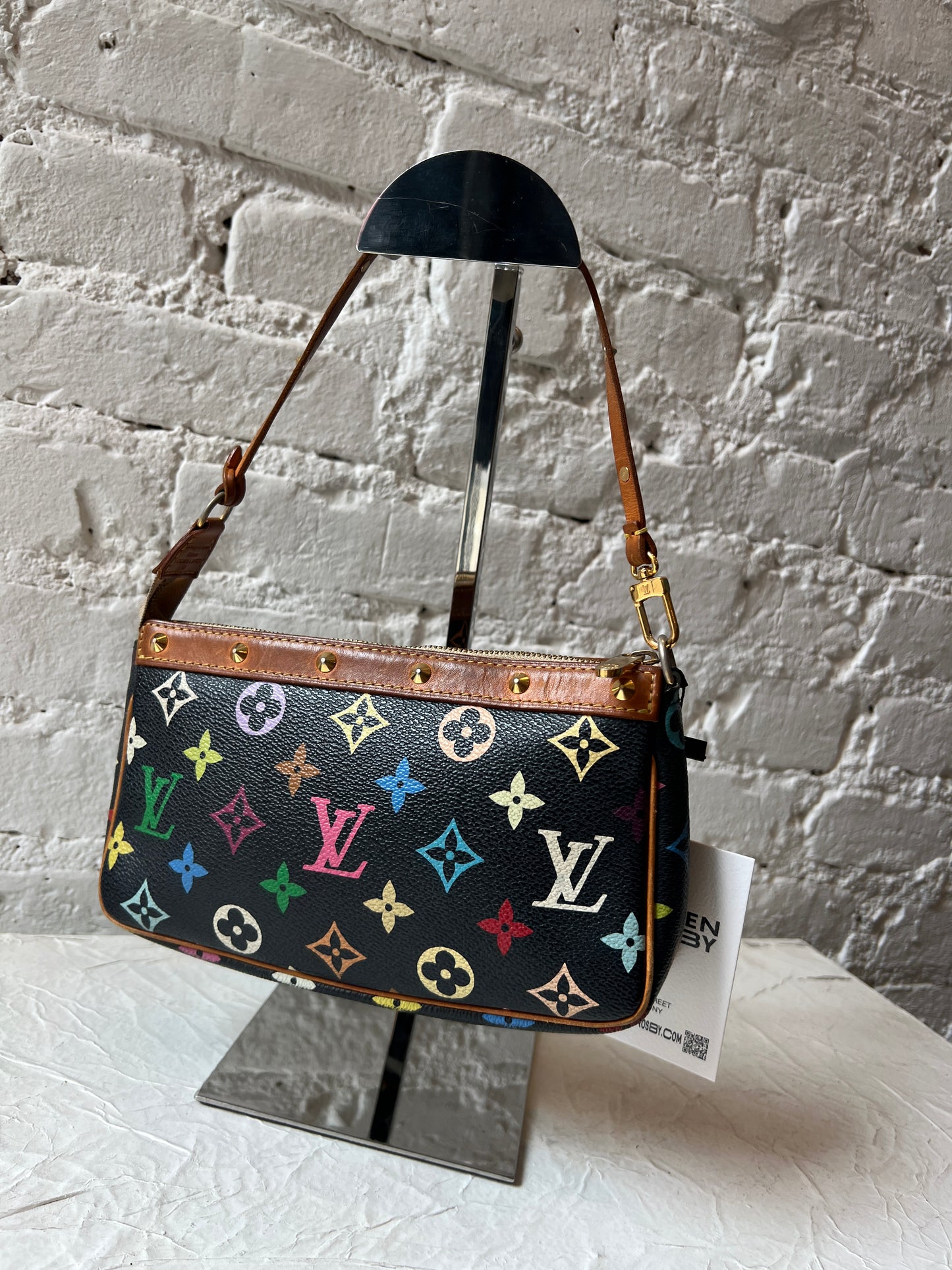 Vintage Louis Vuitton Murakami Pochette in Black