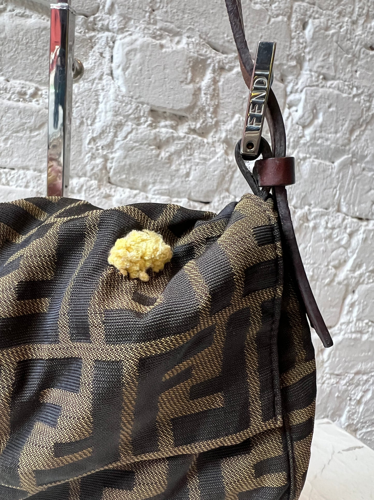 Fendi Baguette Zucca w/ Pink/Yellow Embroidery