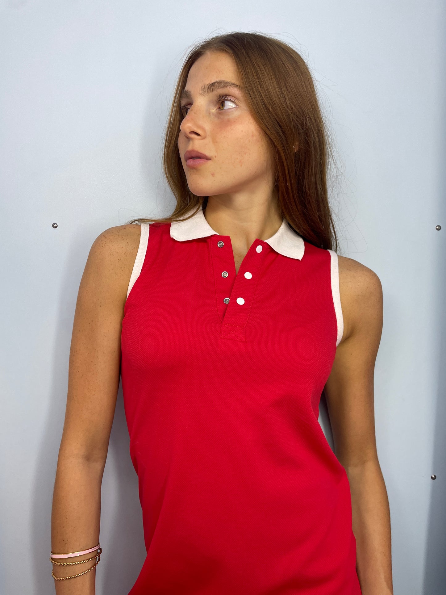 Courrèges Vintage Red Polo Dress in Jersey