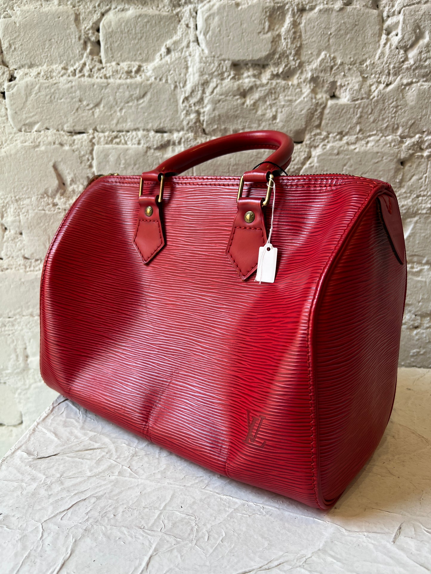 Louis Vuitton Red Speedy 25 Epi