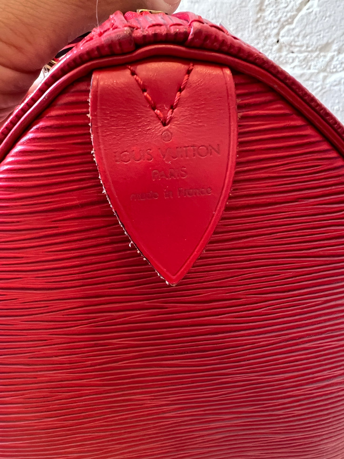 Louis Vuitton Red Speedy 25 Epi