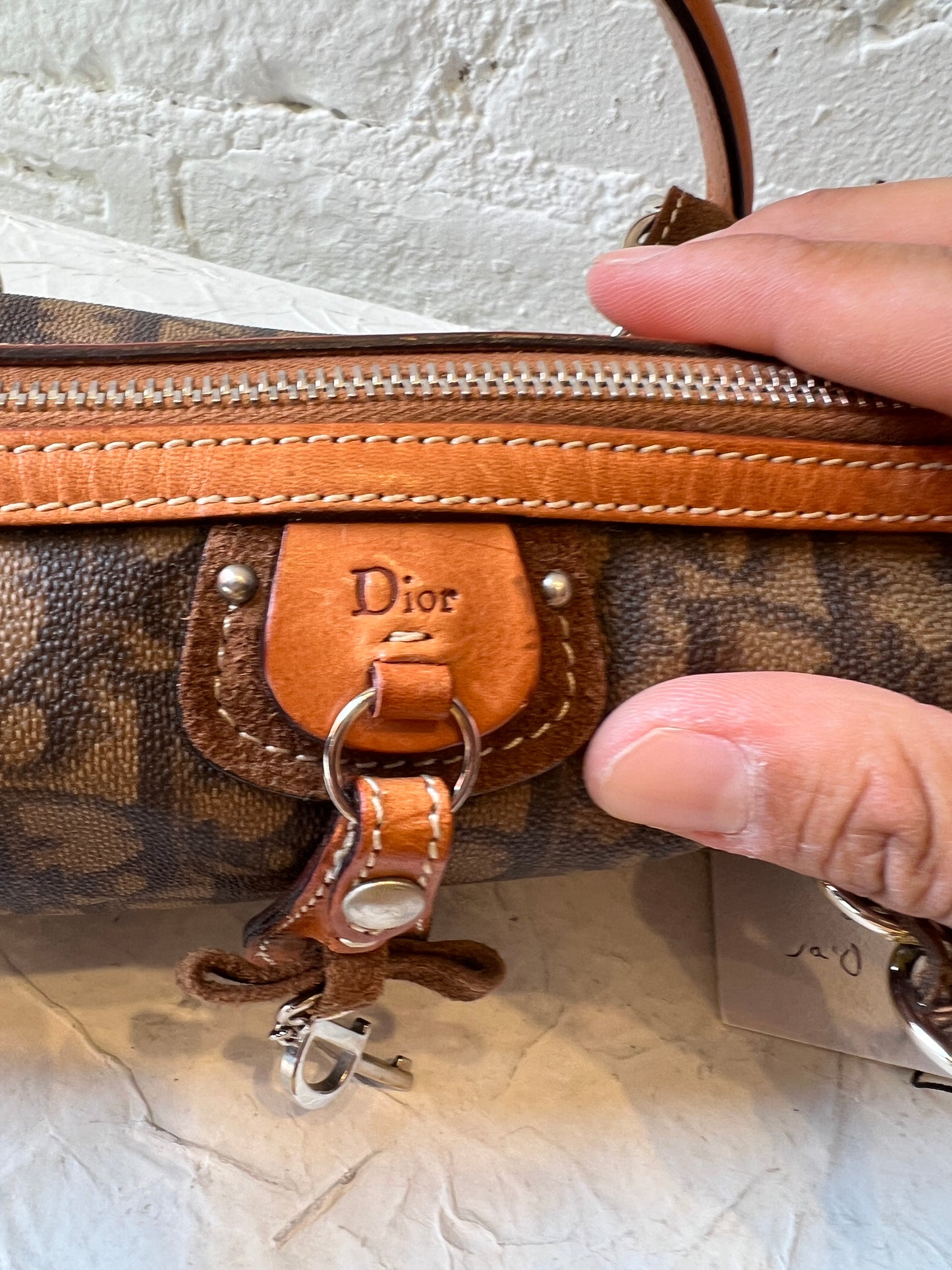 Christian Dior Trotter Romantique Round Bag in Brown