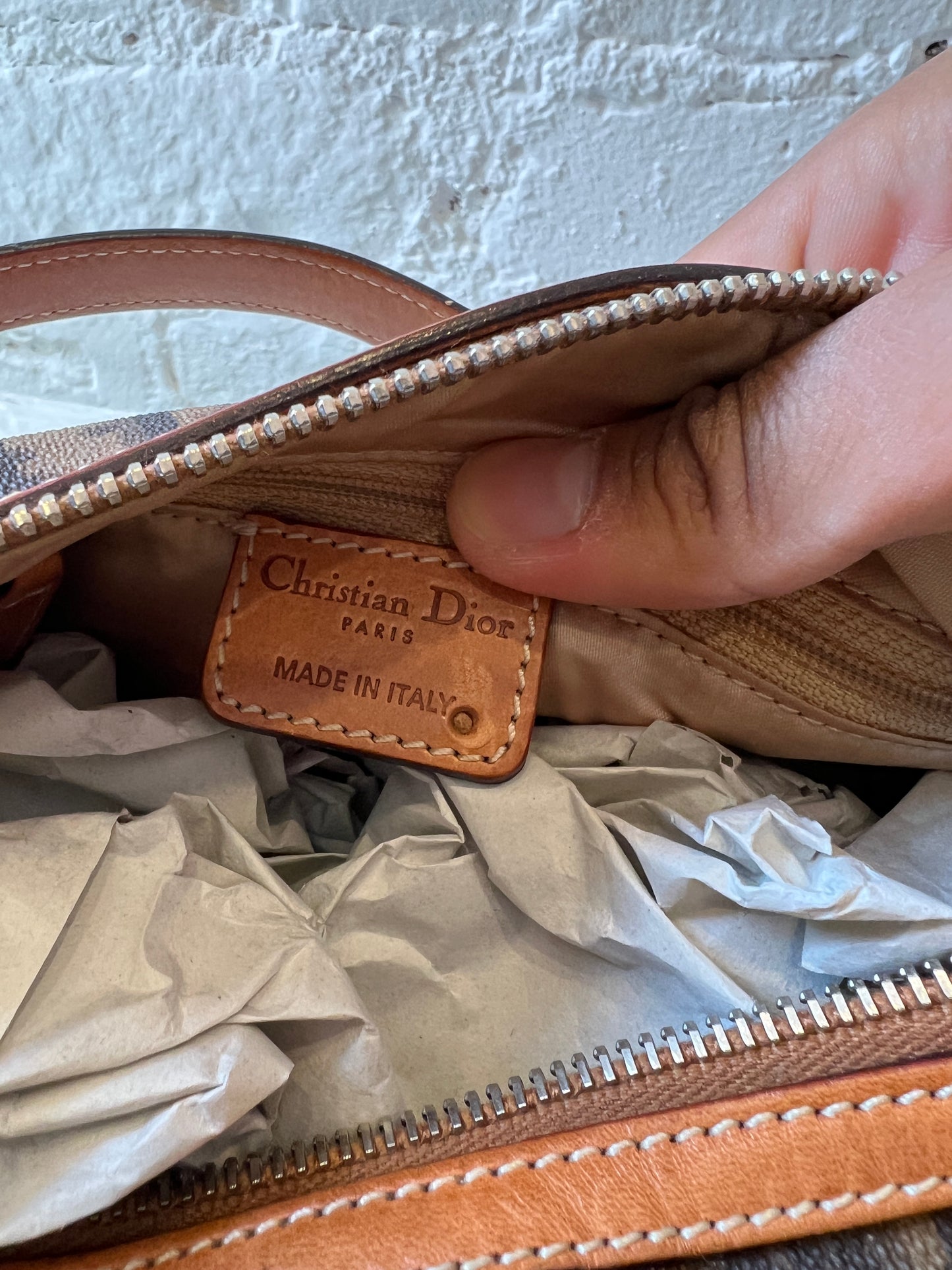 Christian Dior Trotter Romantique Round Bag in Brown