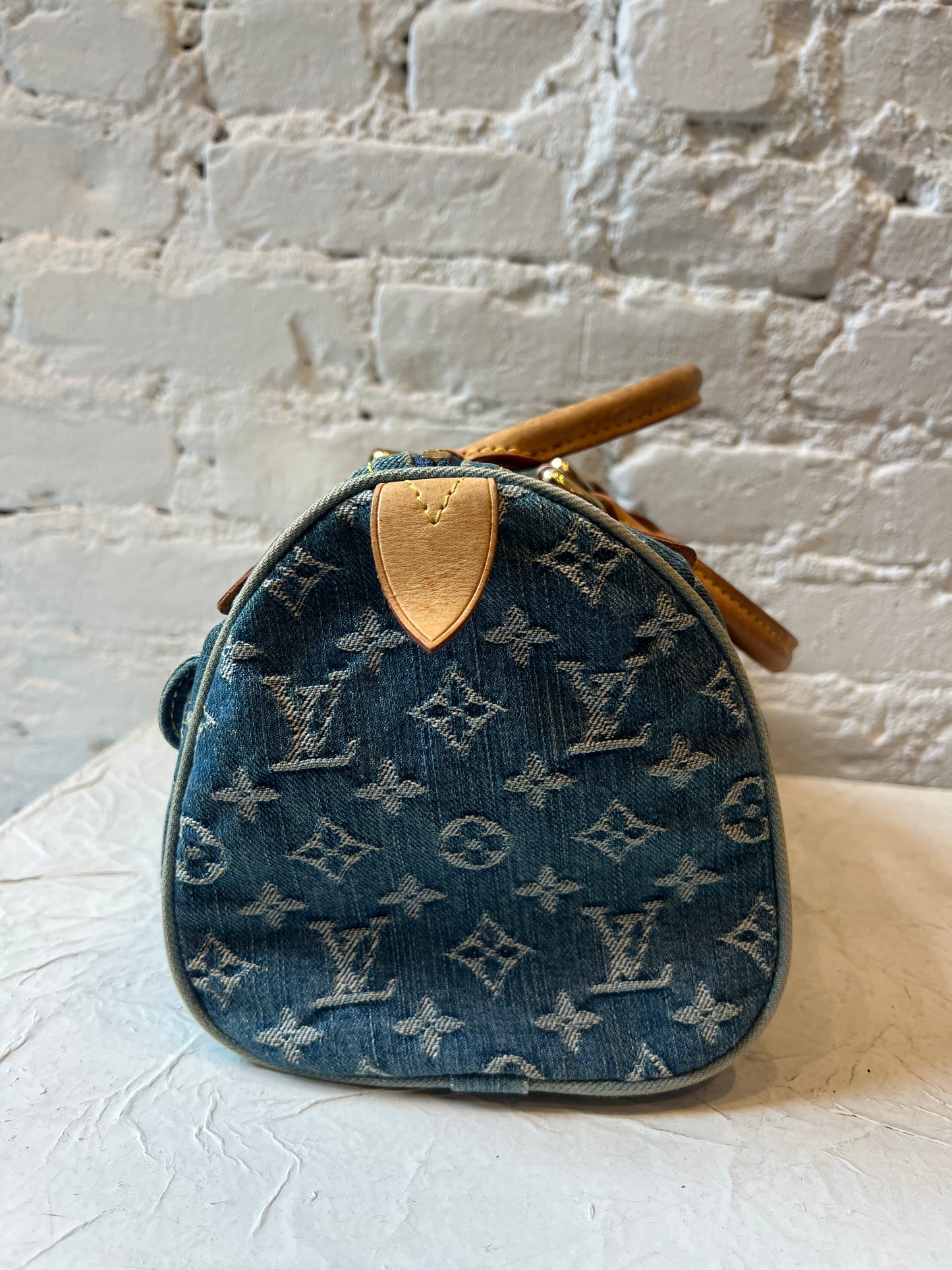 Vintage Louis Vuitton Denim Speedy Handbag