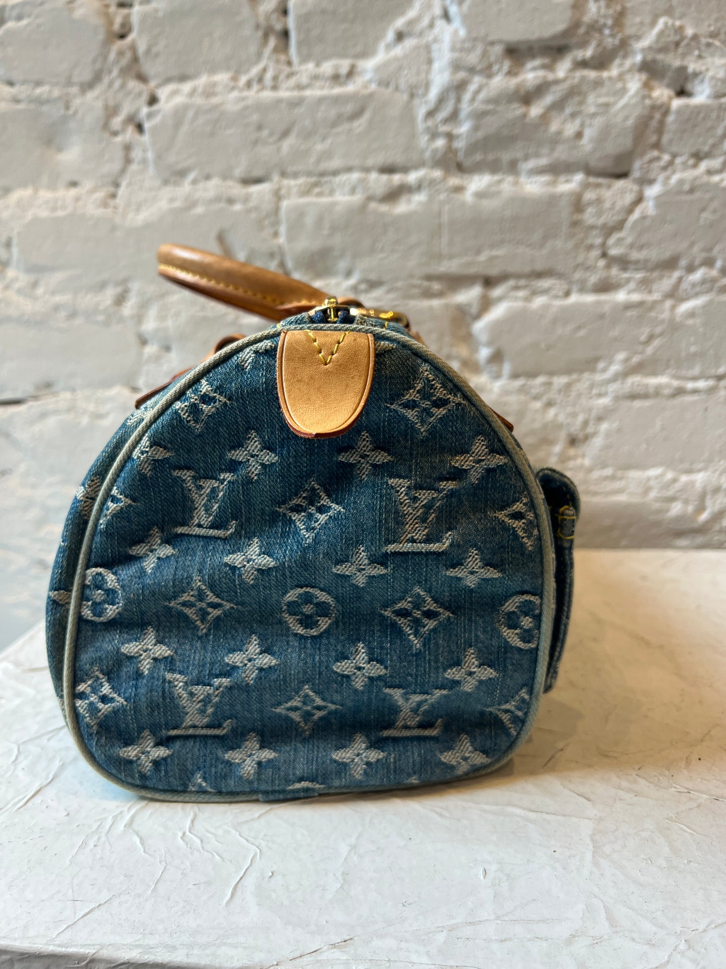 Vintage Louis Vuitton Denim Speedy Handbag