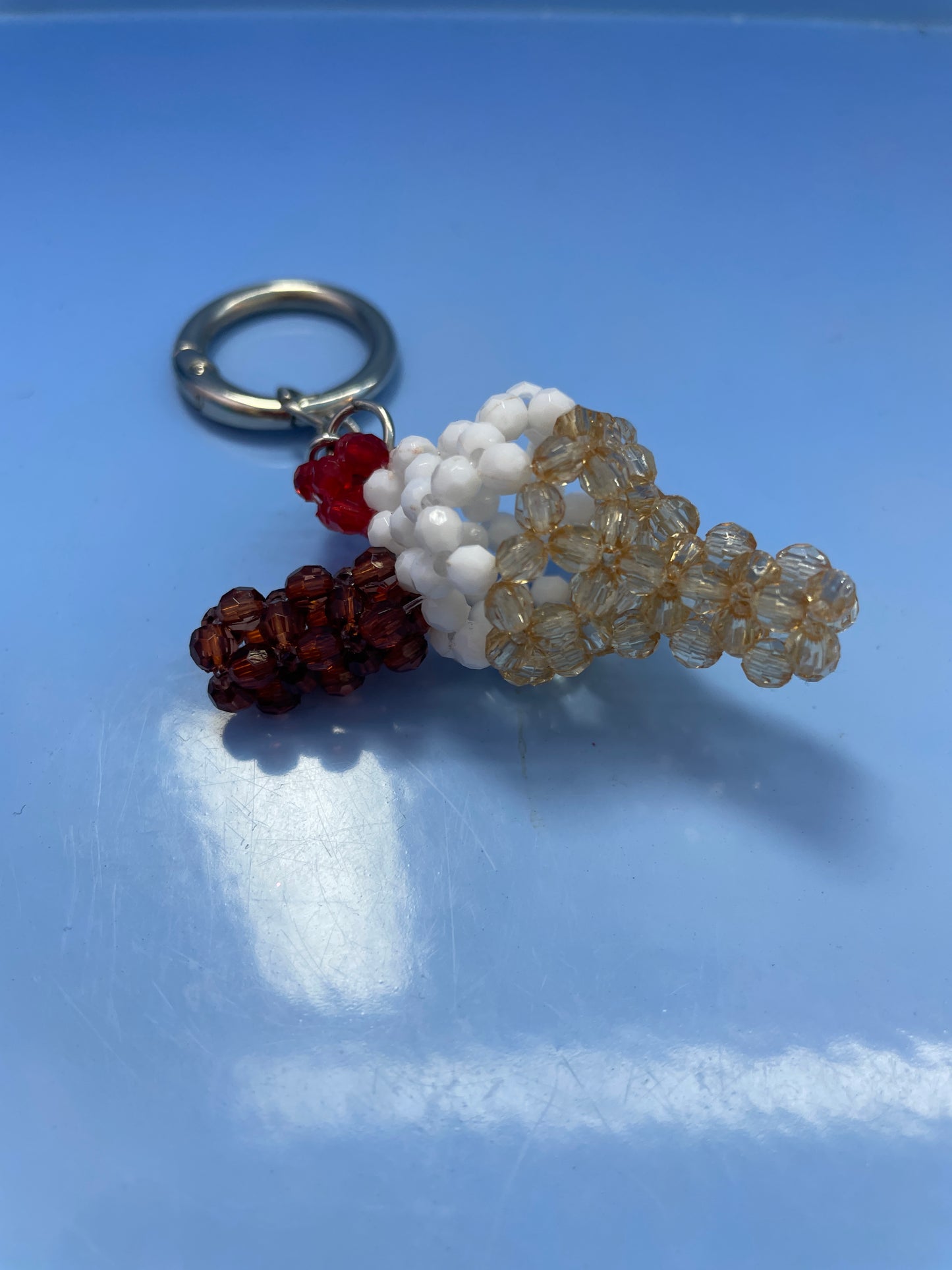 Ice Cream Cone Beaded Keychain