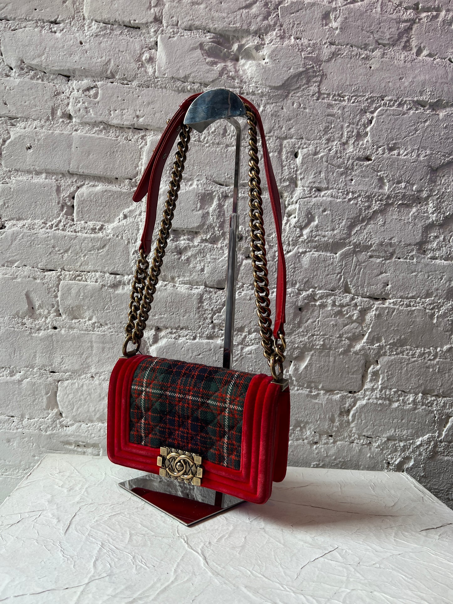 Chanel Boy Bag Paris-Edinburgh – Small Red Tartan Velvet