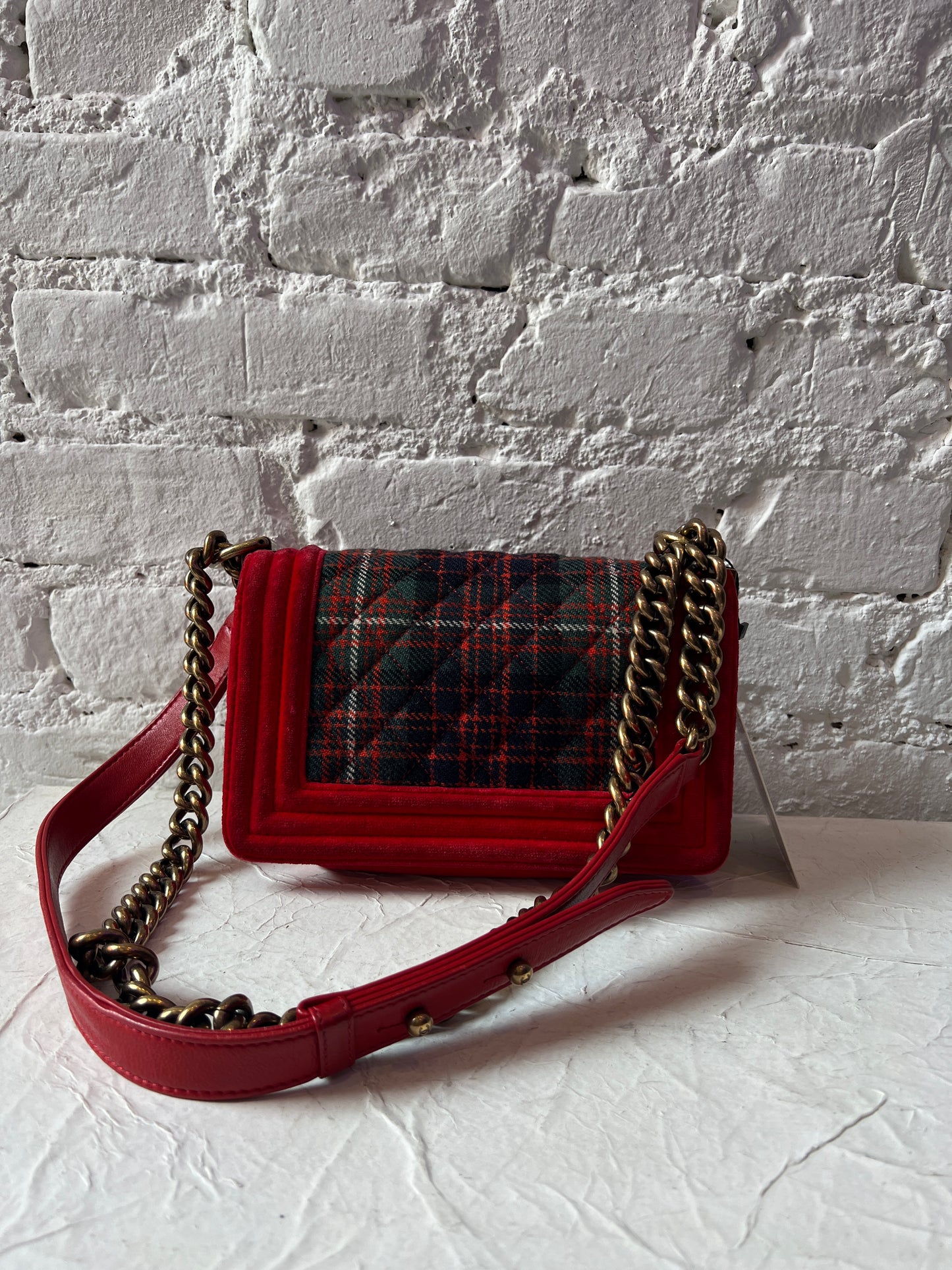 Chanel Boy Bag Paris-Edinburgh – Small Red Tartan Velvet