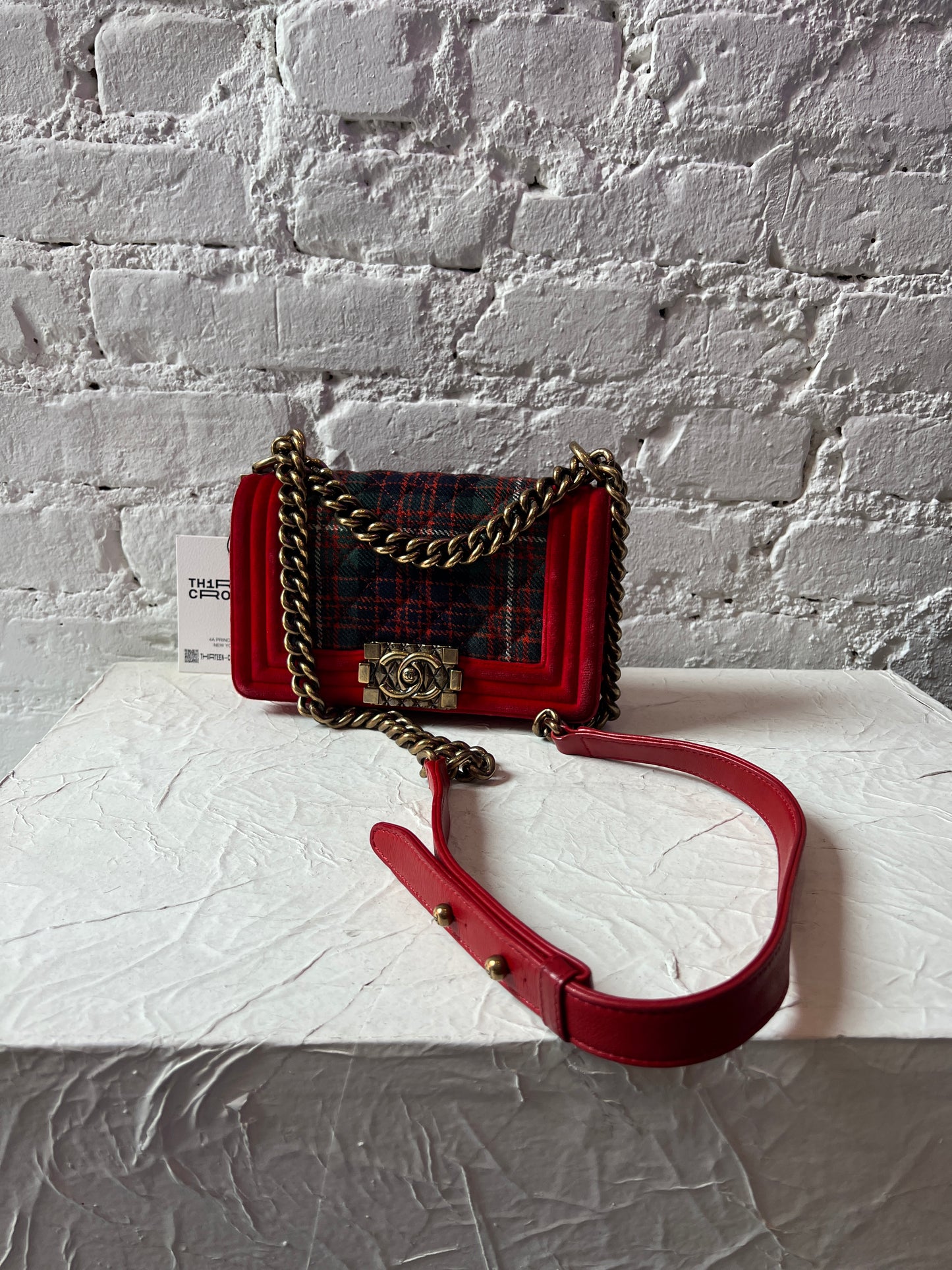 Chanel Boy Bag Paris-Edinburgh – Small Red Tartan Velvet