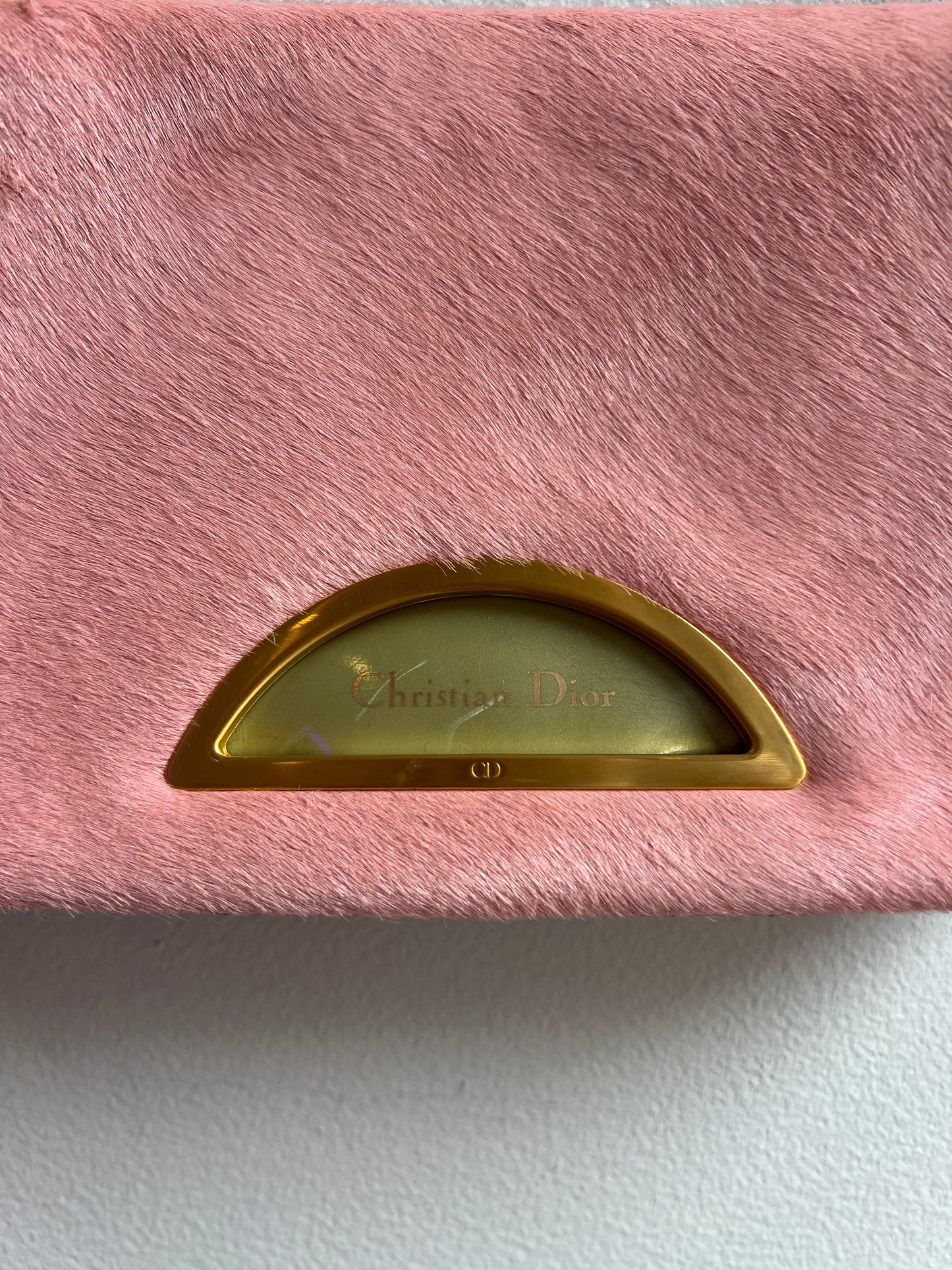Christian Dior Malice Handbag in Pink Python & Pony Hair