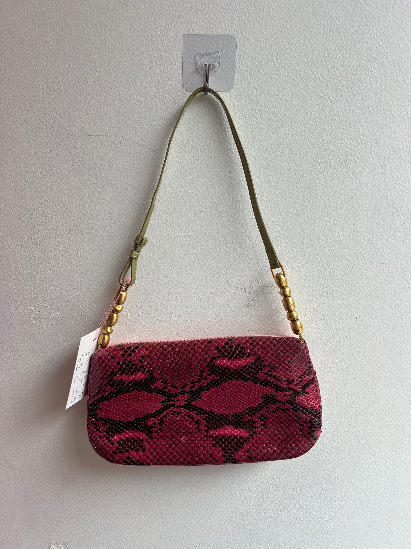 Christian Dior Malice Handbag in Pink Python & Pony Hair