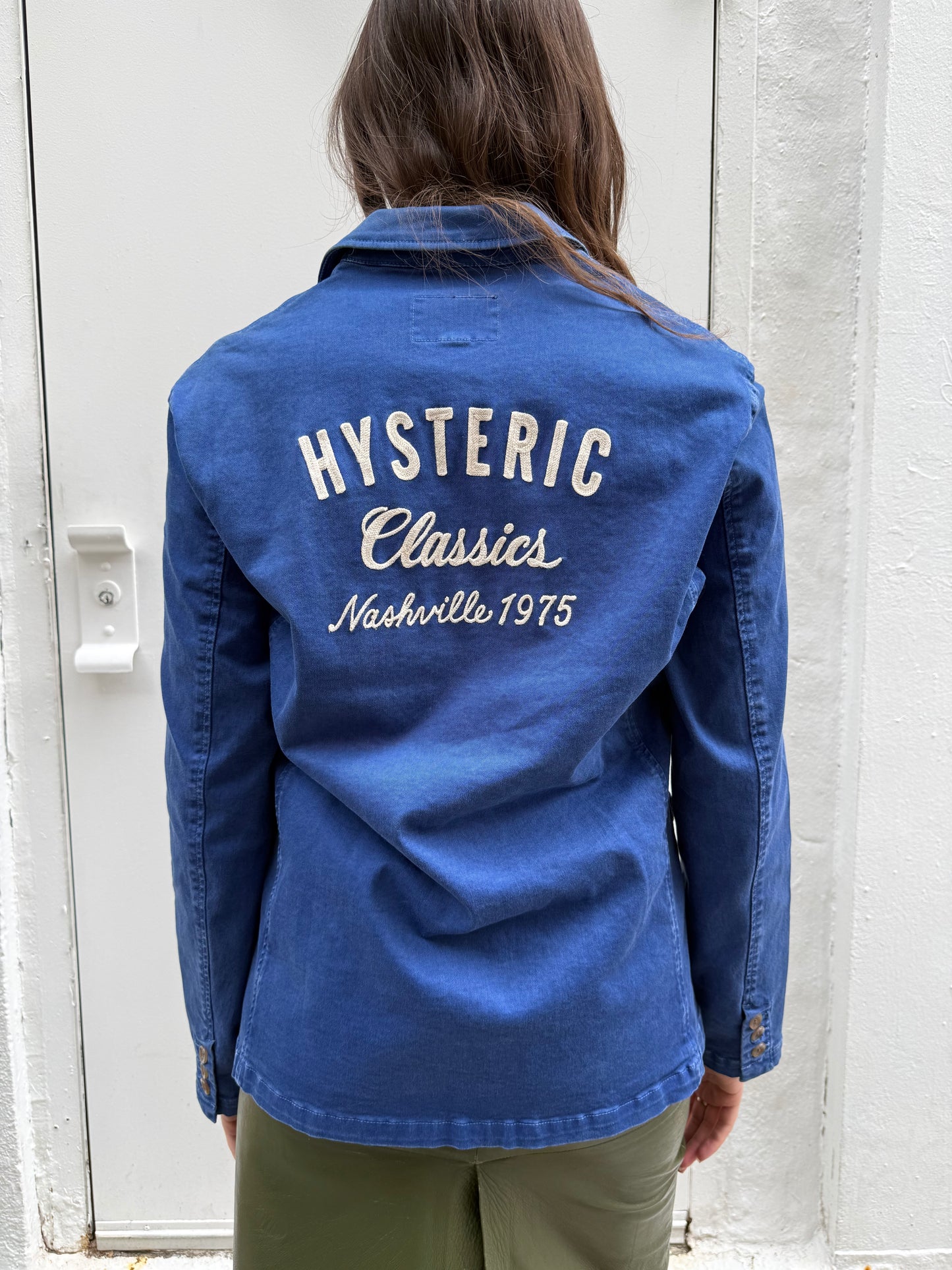 Hysteric Glamour Y2K French Workwear Blue “1975 Nashville” Embroidered Jacket 93