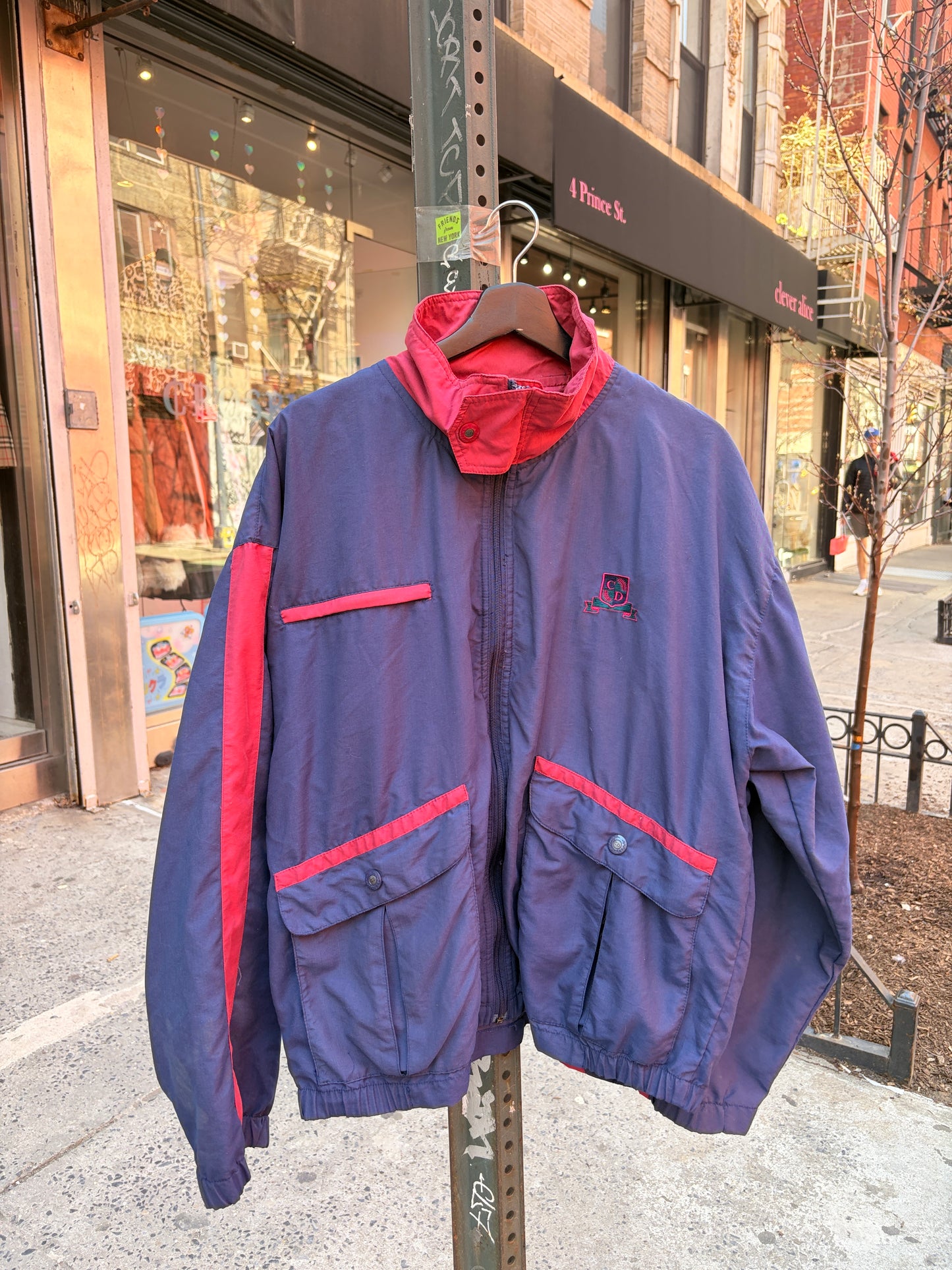 Christian Dior 1980s Windbreaker in Navy and Burgundy