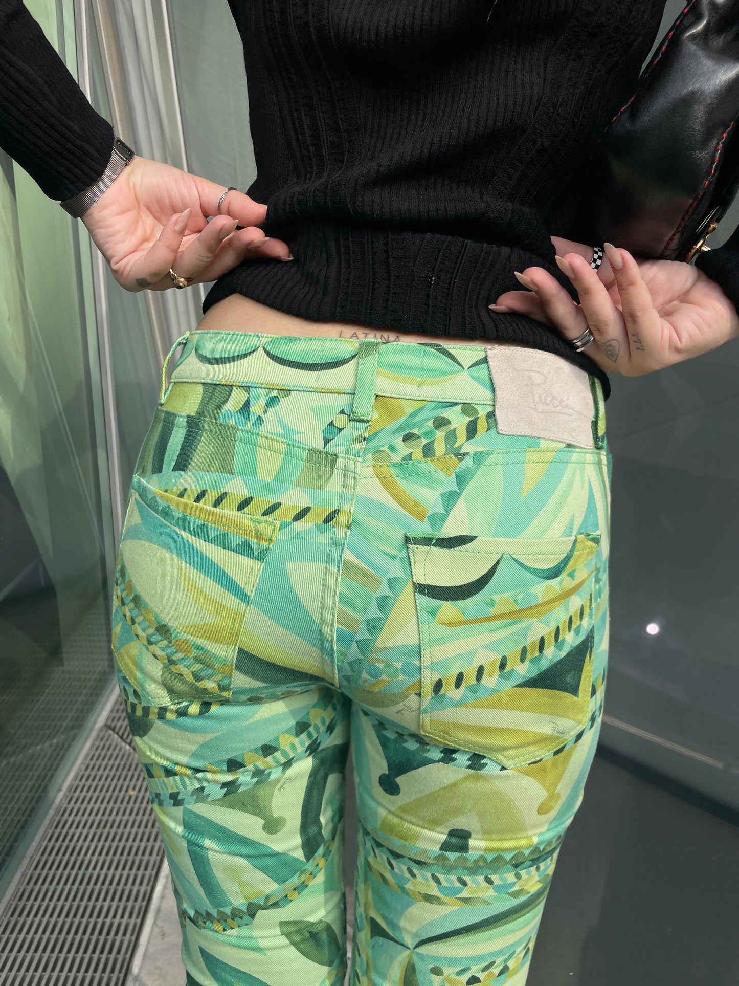 Emilio Pucci Green Signature Print Pants