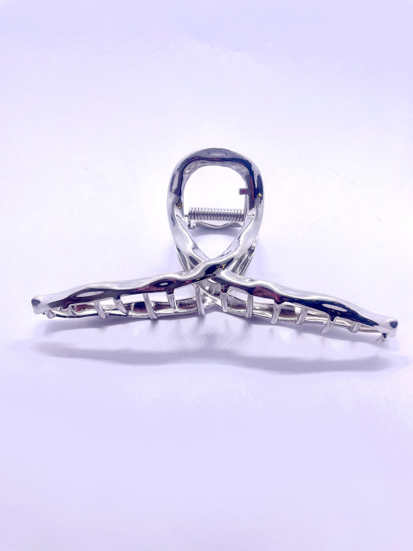 Silver Metal Bow Hair Claw