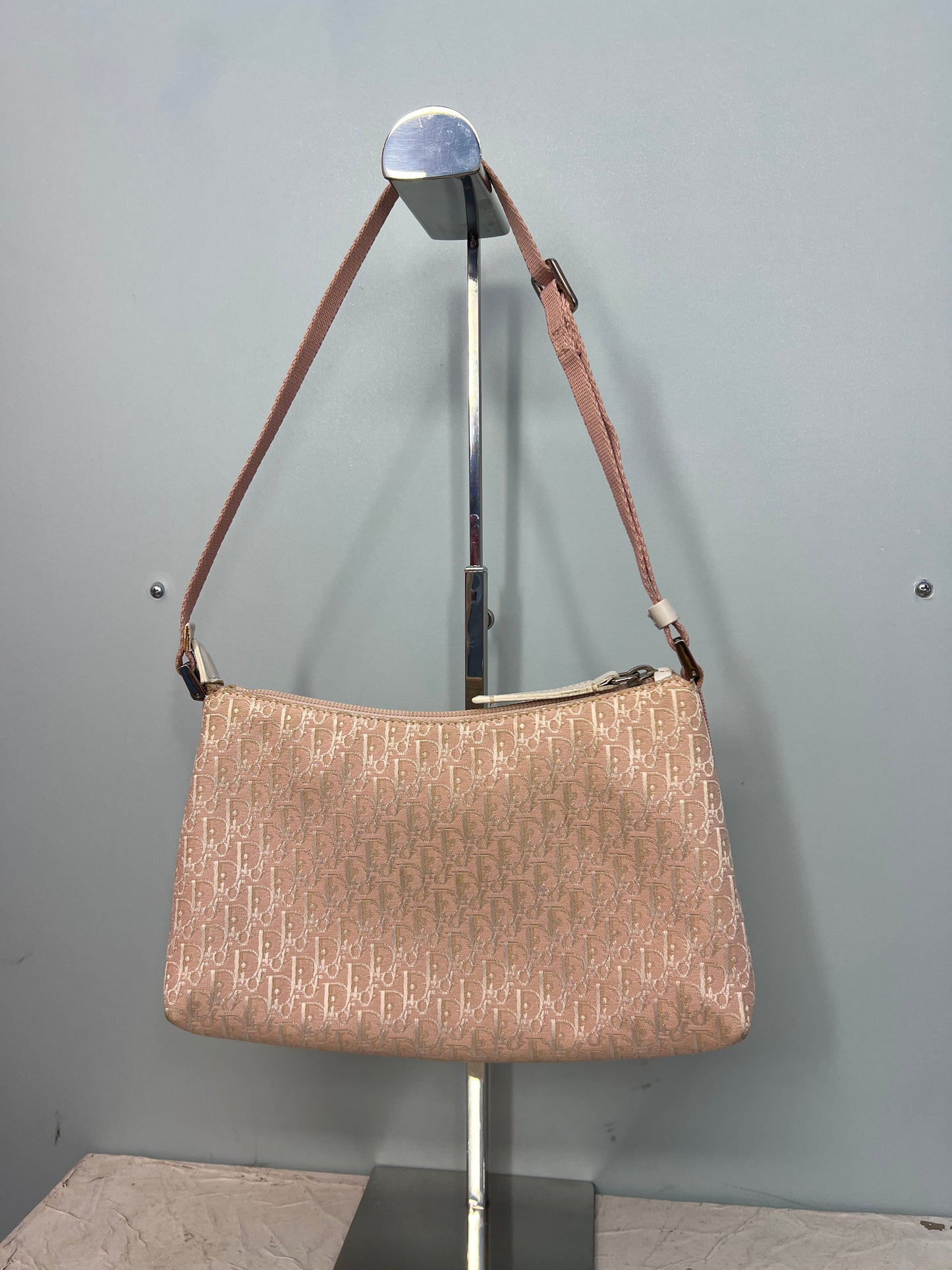 Christian Dior Pink & White Trotter Shoulder Bag