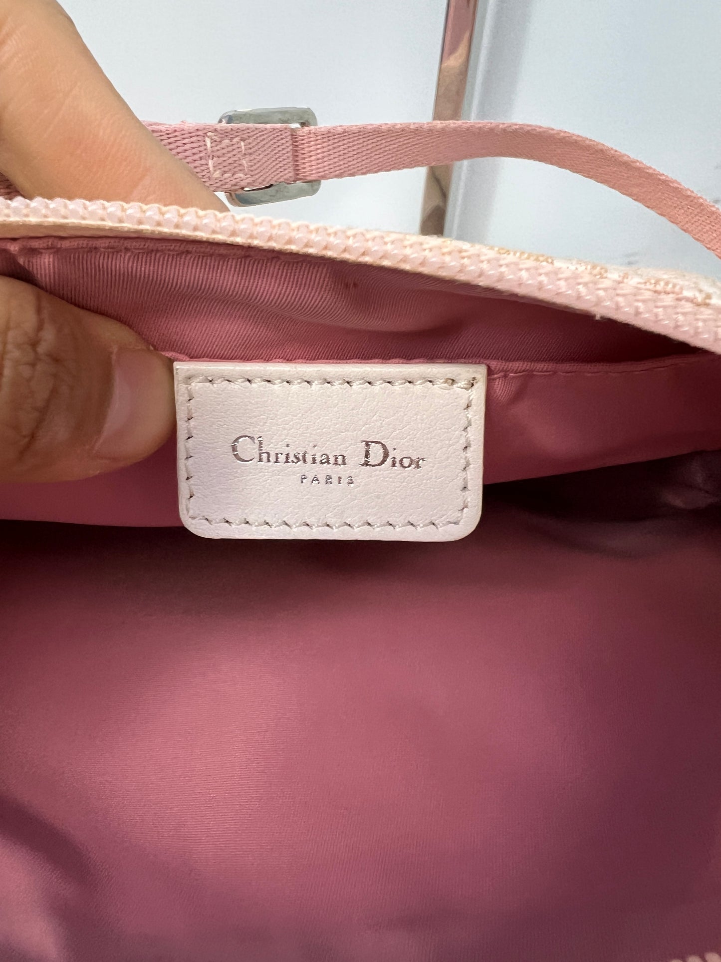 Christian Dior Pink & White Trotter Shoulder Bag