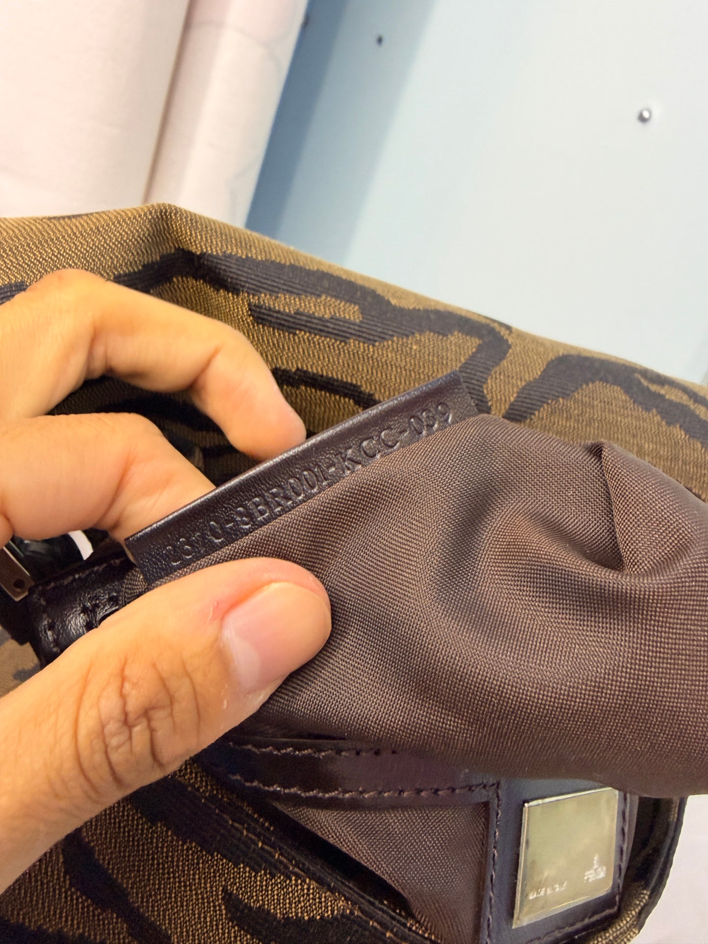 Fendi Mamma Baguette in Rare Brown Tiger Stripe Canvas