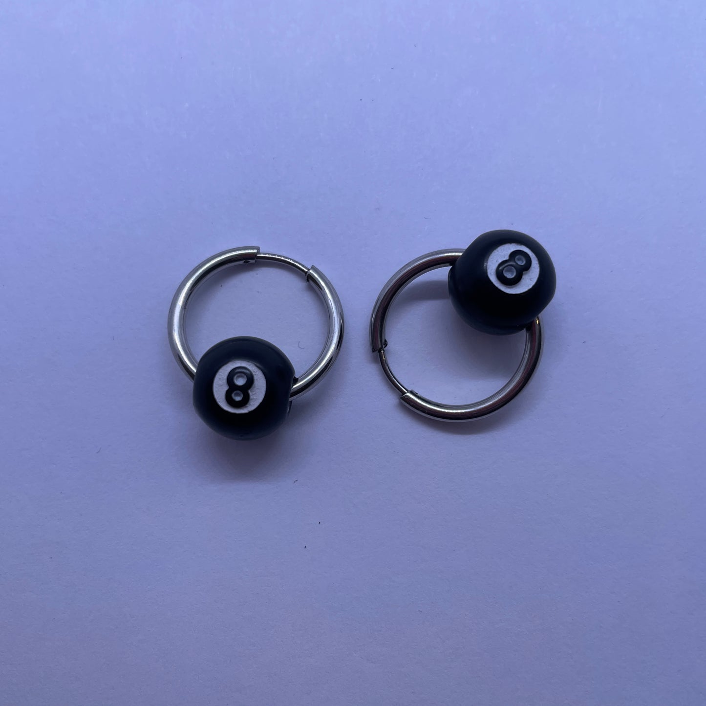 8-Ball Hoop Earrings