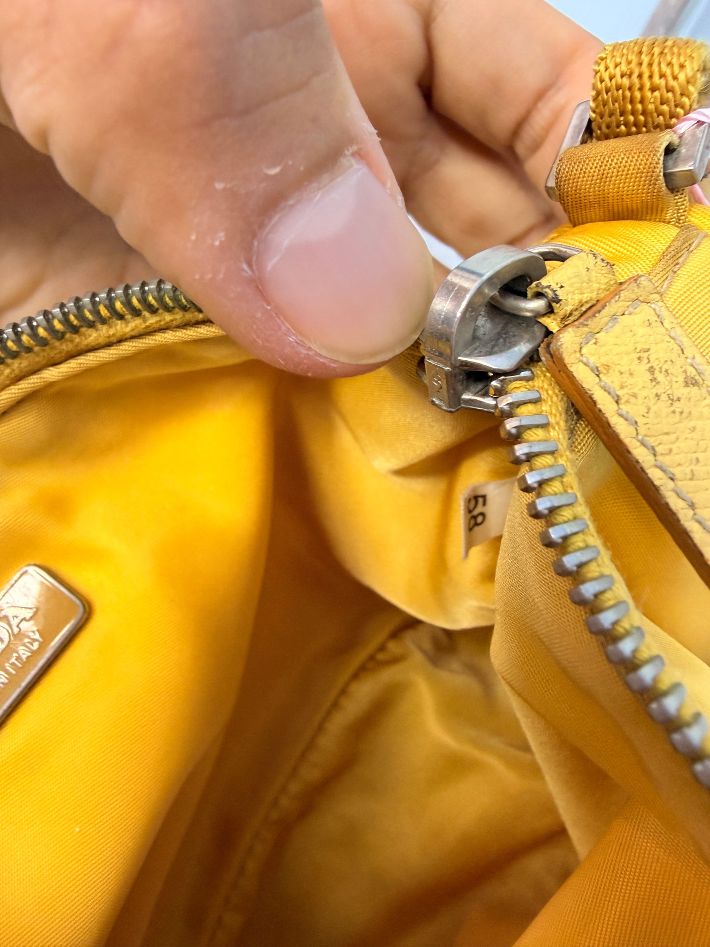 Prada Nylon Mini Shoulder Bag in Yellow