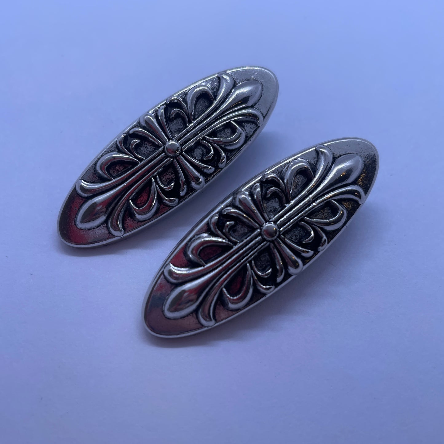 Chrome Hearts Cross Inspired Round Hair Clip (1 clip)