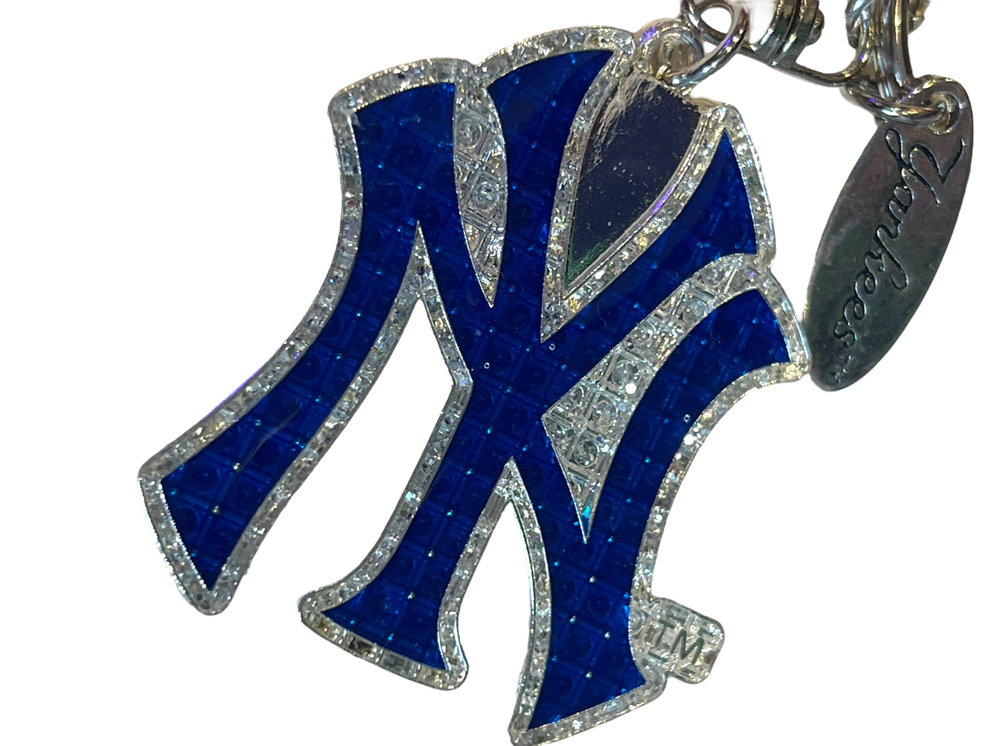 NY Yankee Logo Sparkly Keychain
