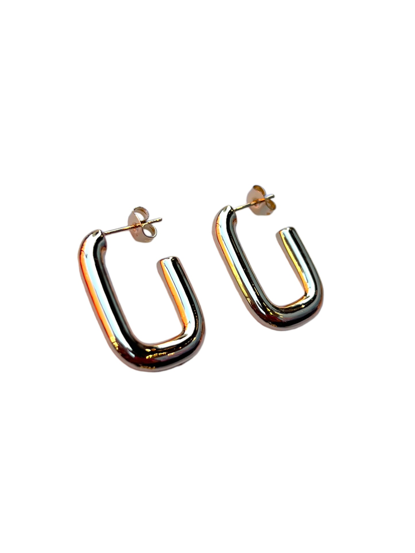 Gold Oval Earrings