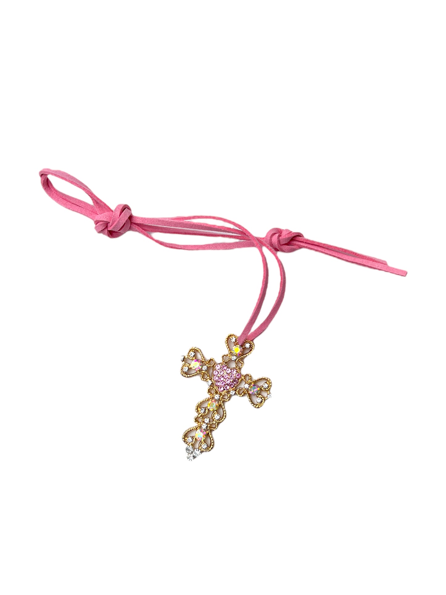 Pink Gothic Cross Choker
