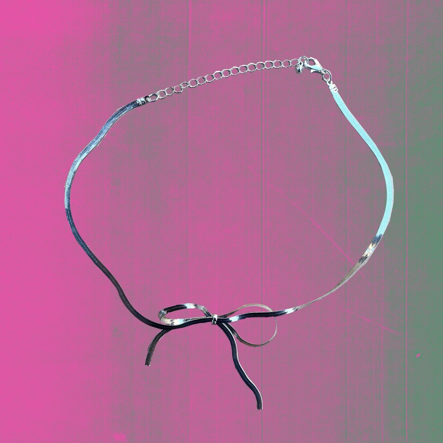 Coquette Silver Ribbon Choker