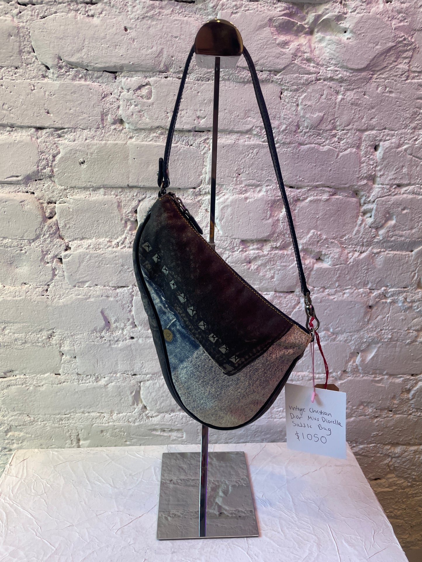 Christian Dior Denim Miss Diorella Saddle Bag