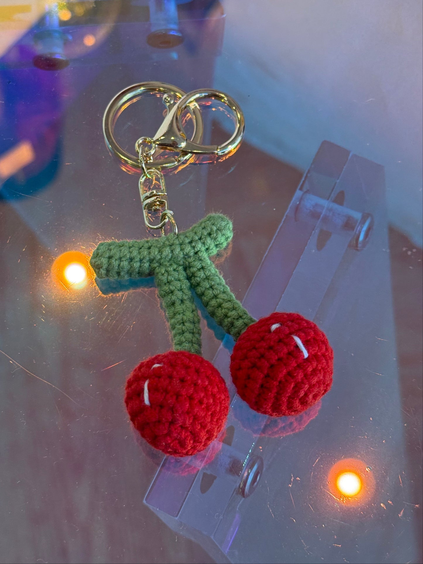 Crochet Cherries Bag Charm / Keychain