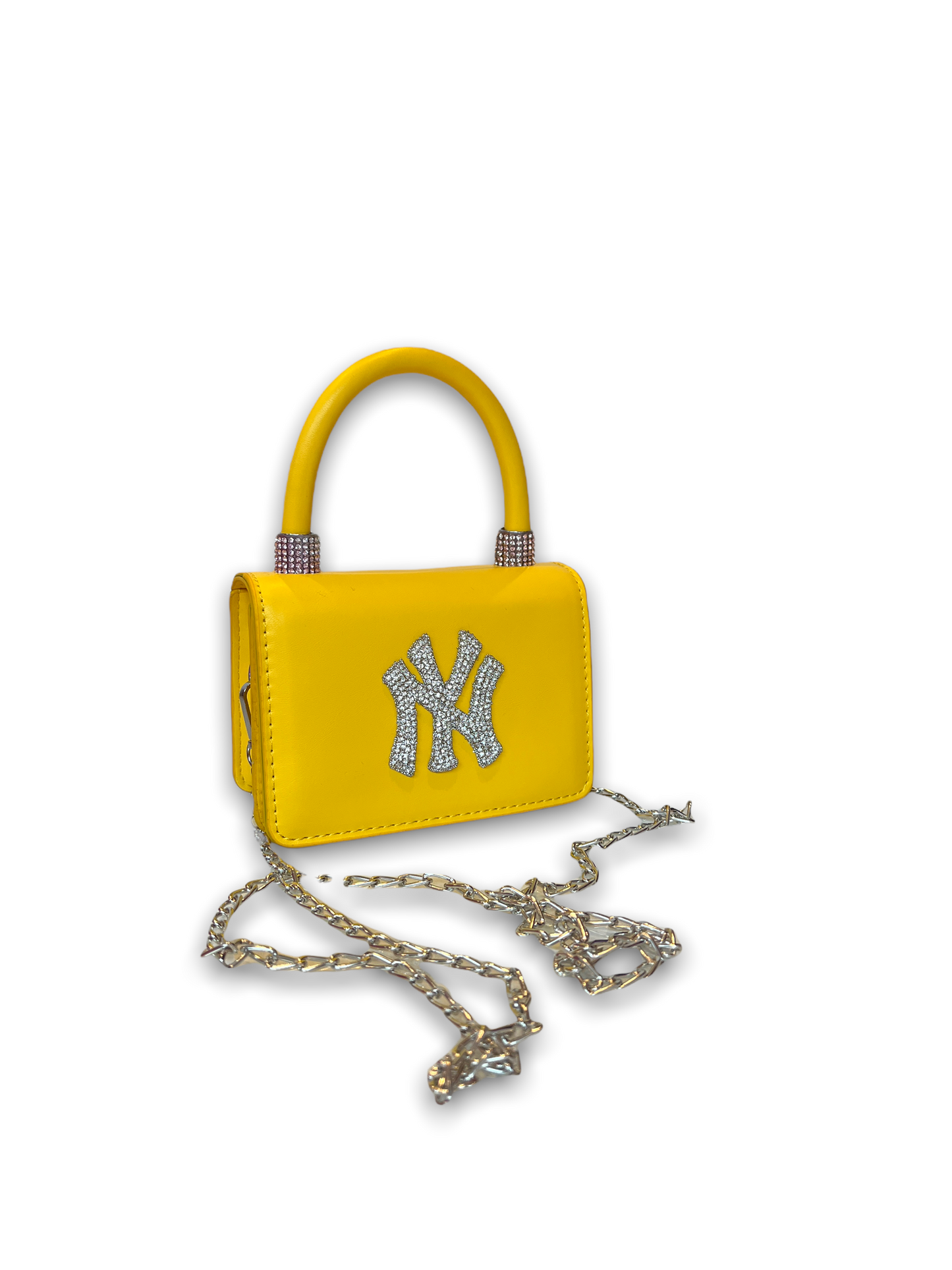 Yellow NY Rhinestone Mini Handbag