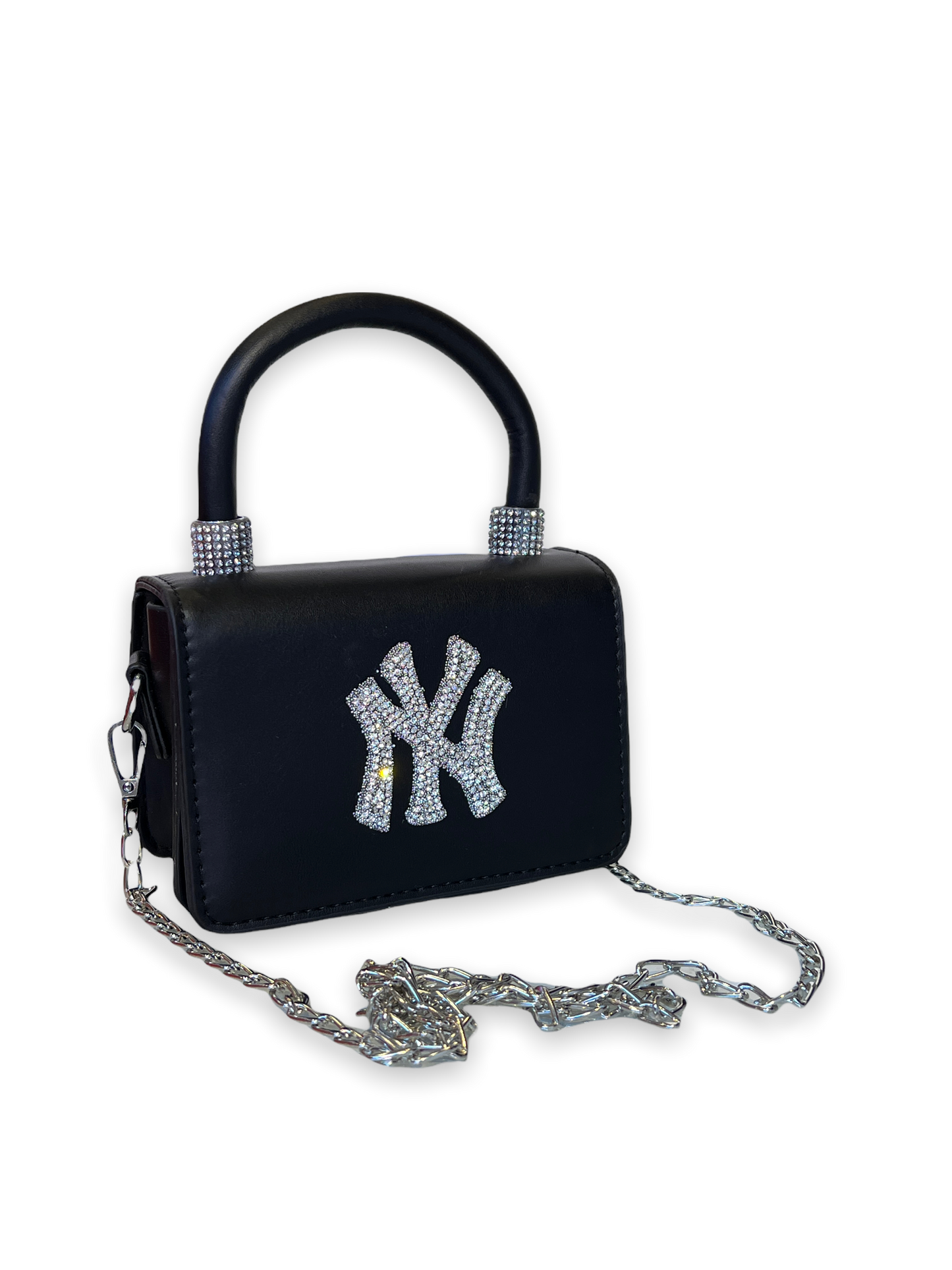 Black NY Rhinestone Mini Handbag