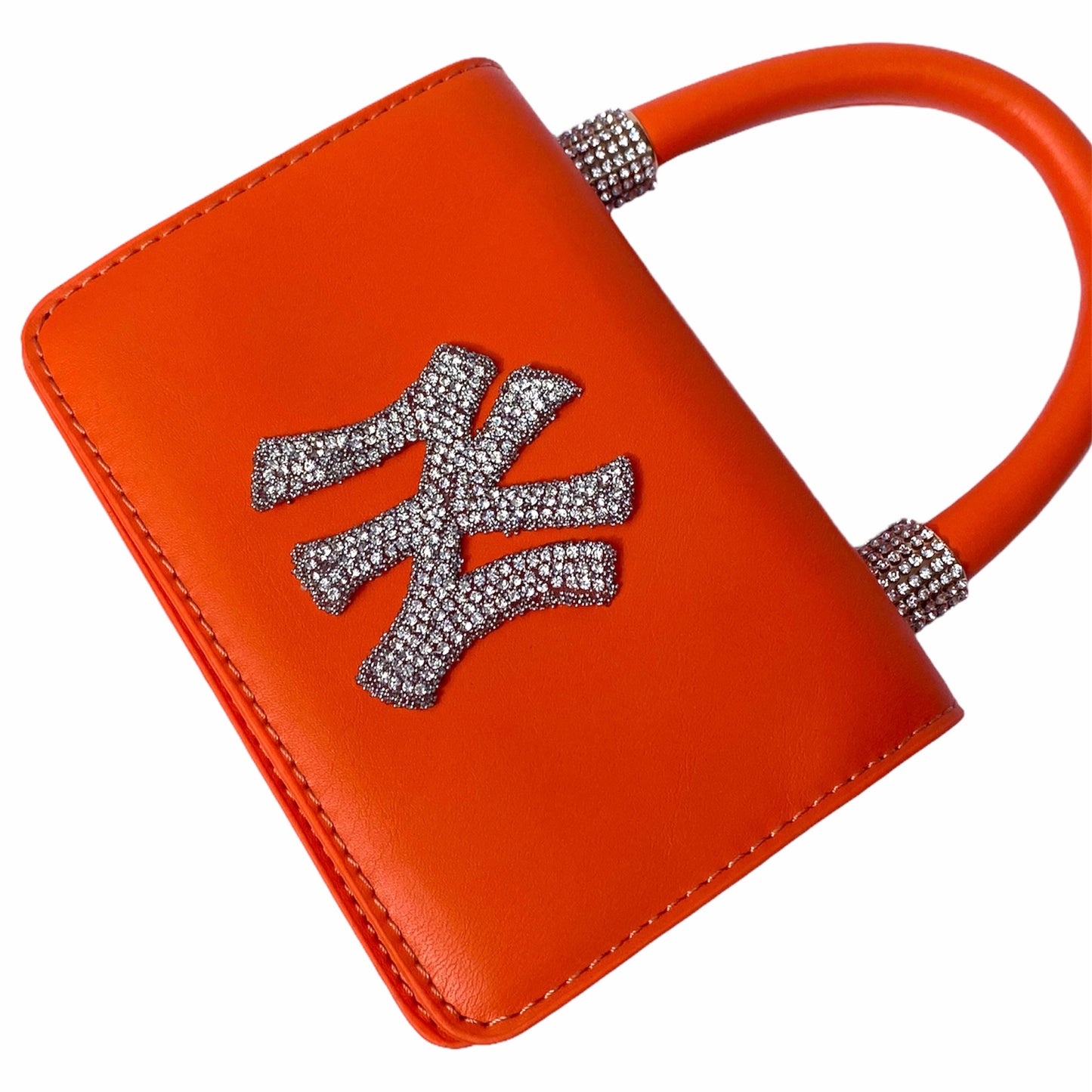 Orange NY Rhinestone Mini Handbag