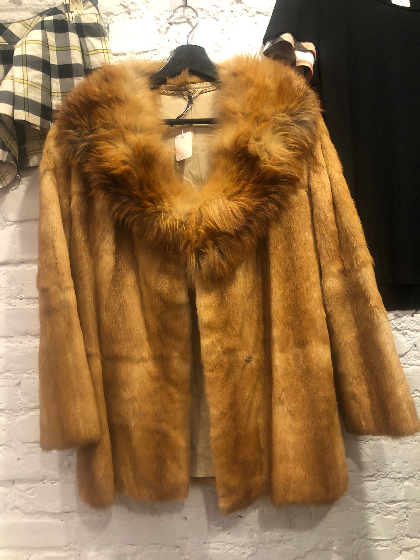 Vintage Red/Orange Fur Coat