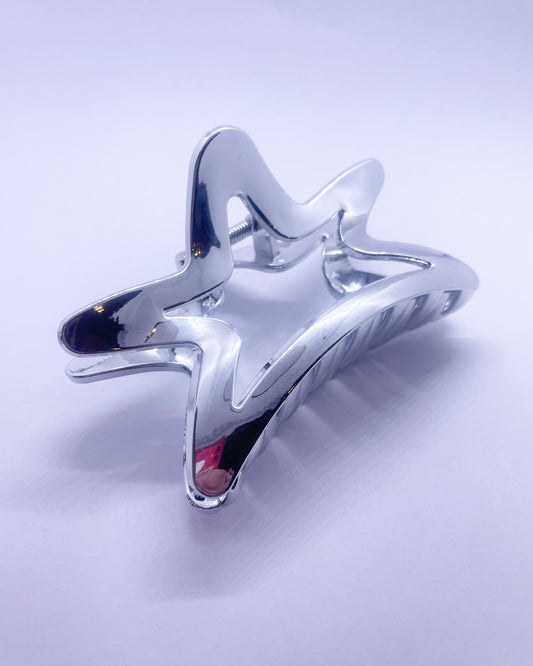 Silver Star Claw Clip