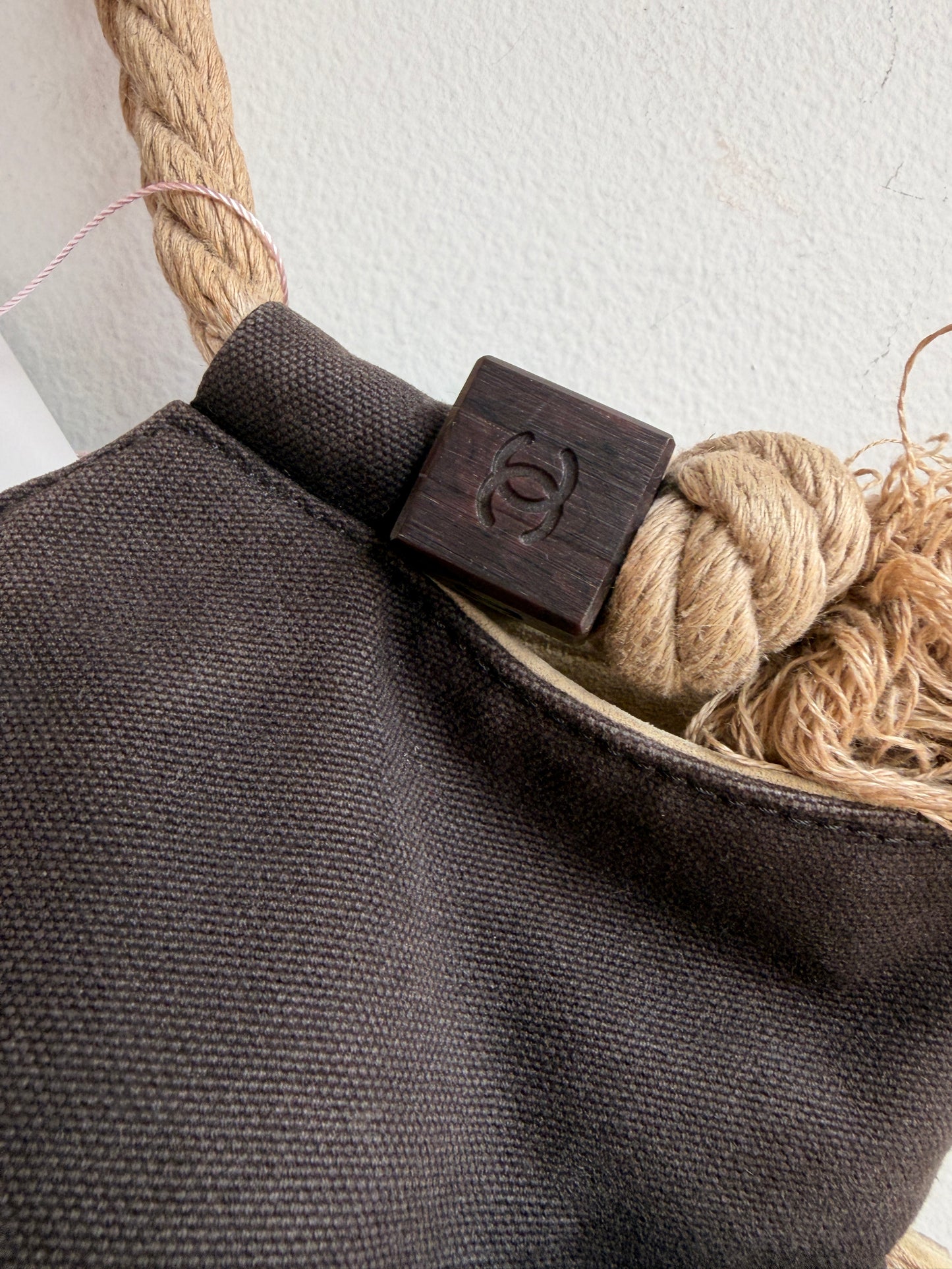 Chanel Camellia Beach Tote in Black Canvas