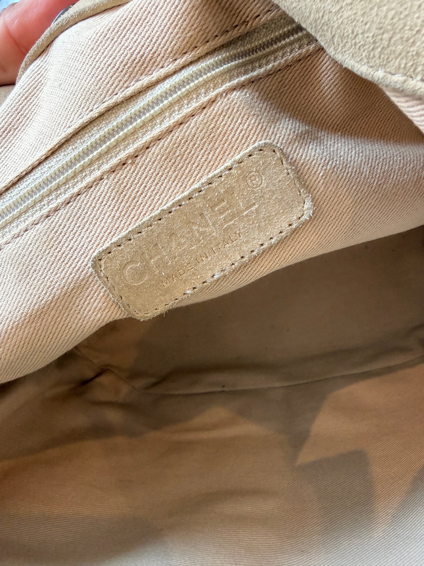 Chanel Camellia Beach Tote in Black Canvas