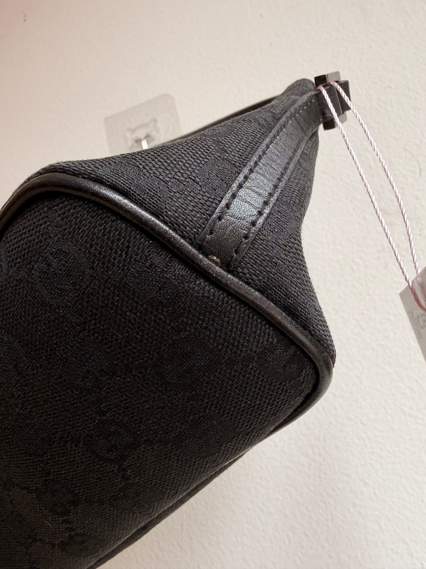 Gucci Black GG Monogram Boat Pochette