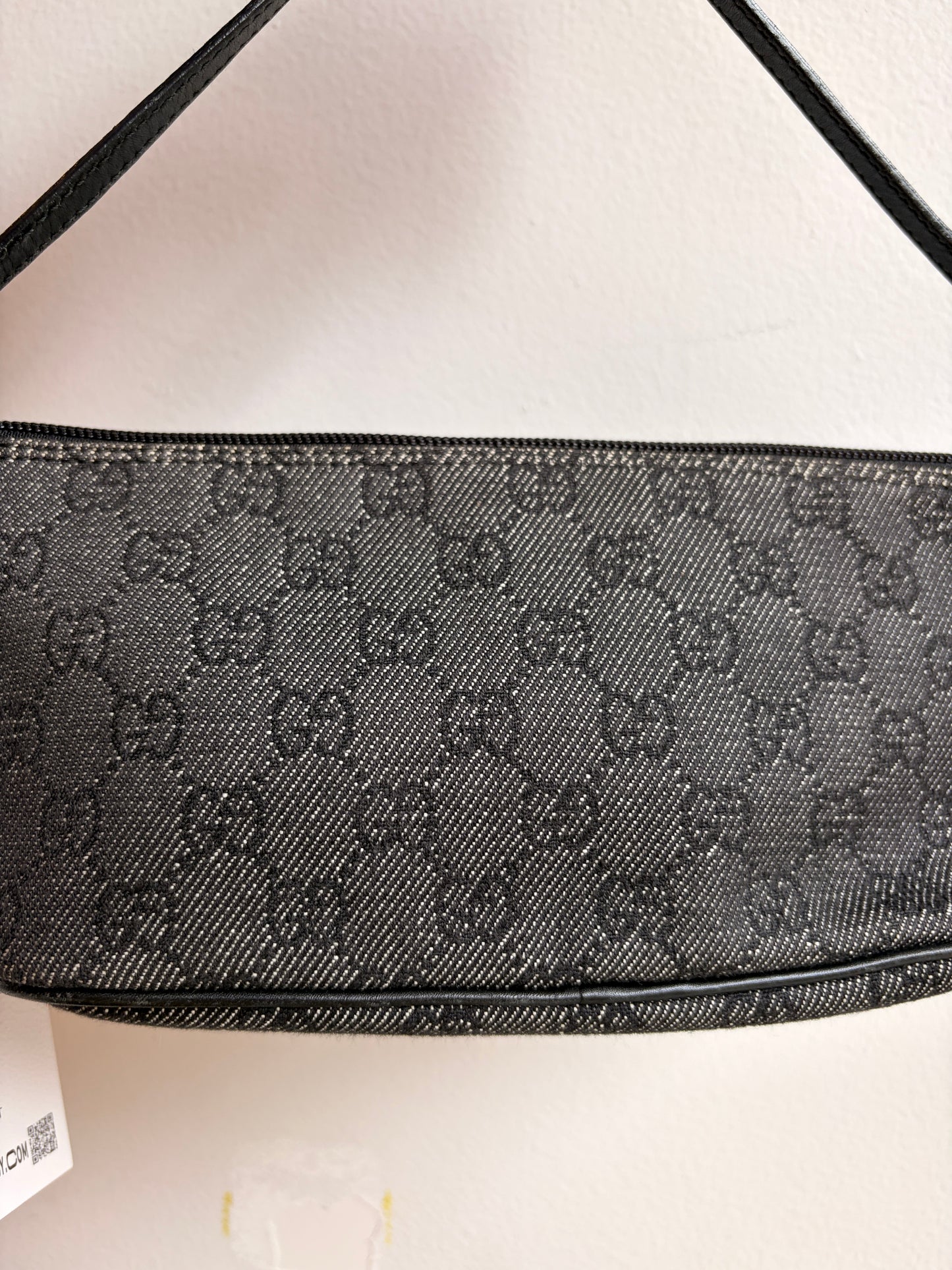 Gucci Dark Gray GG Monogram Boat Pochette